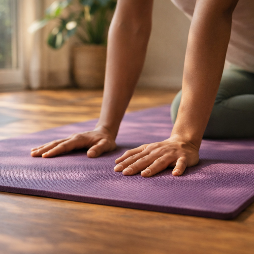 Yoga Mat Non Slip Thick Exercise Workout Pilates Home Fitness Purple