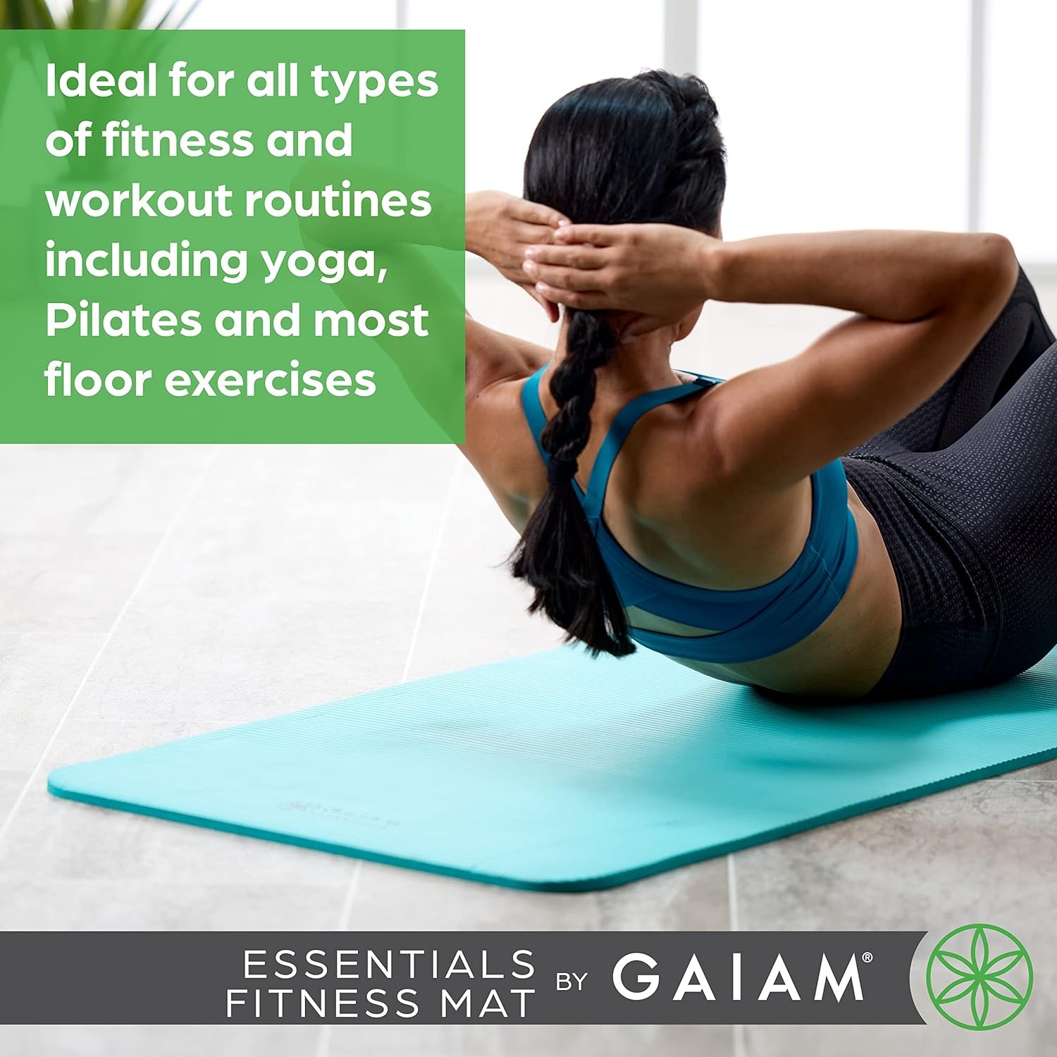 Gaiam Gaiam Essentials 2/5″ Thick (10mm) Yoga & Pilates, Fitness & Exercise Mat