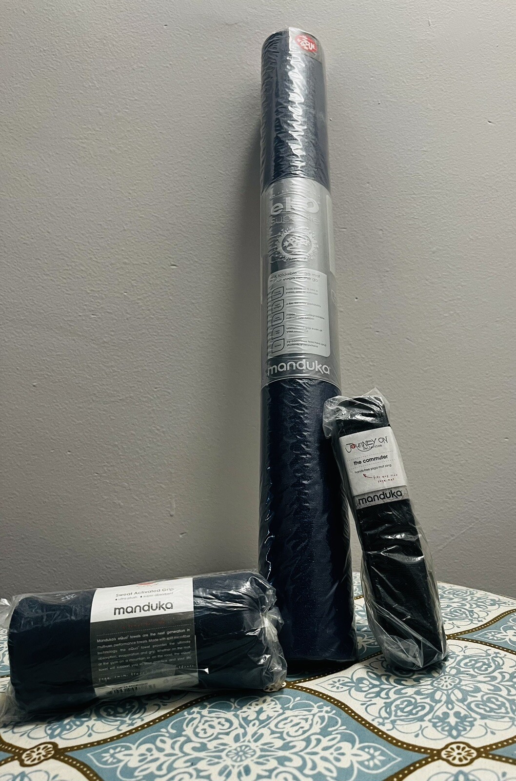 Manduka Eko SuperLite Yoga Mat & eQua Yoga Hand Towel & Commuter Yoga Mat Sling