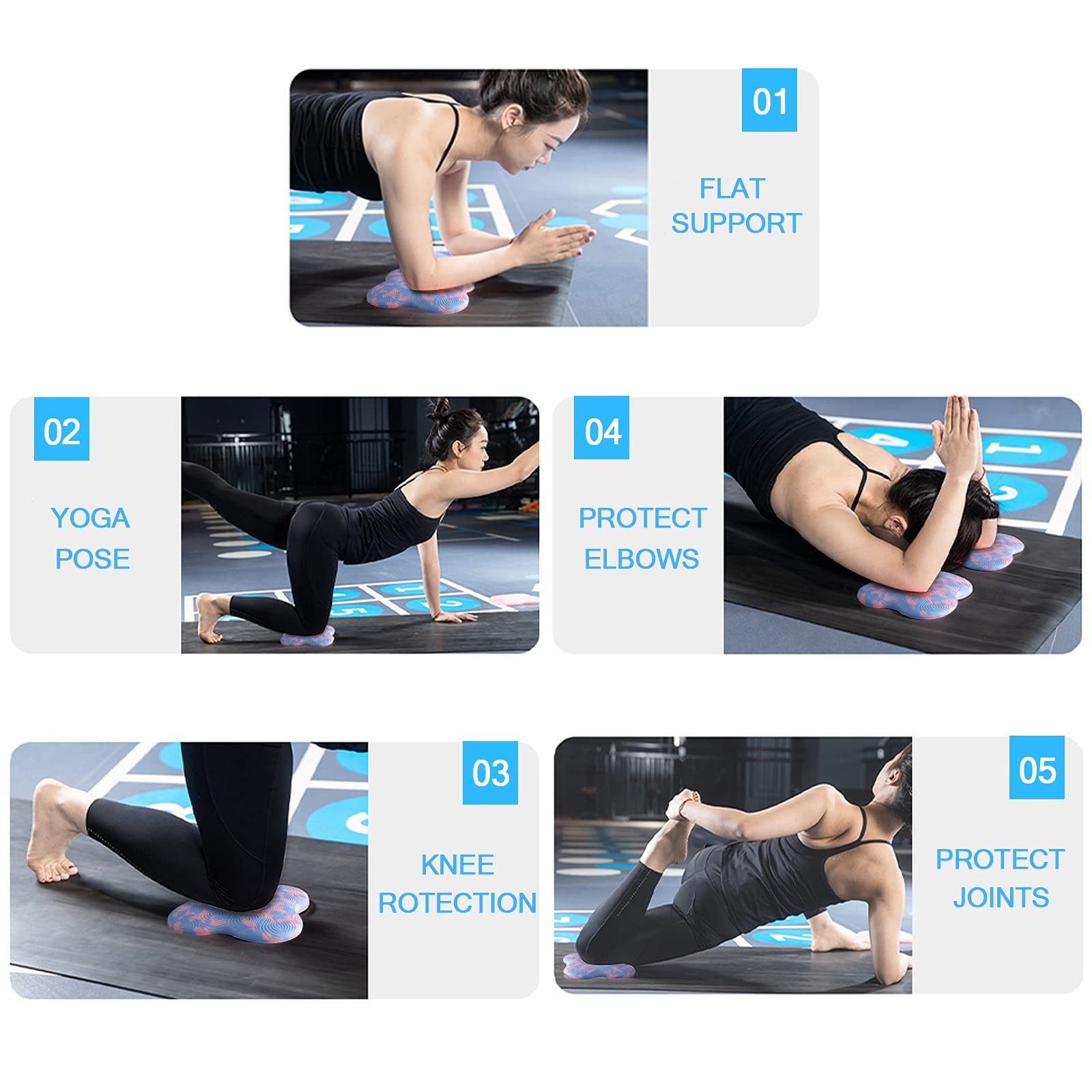 Yoga Knee Pads 2 PCS Anti Slip Support Foam for Protecting Knees Elbows