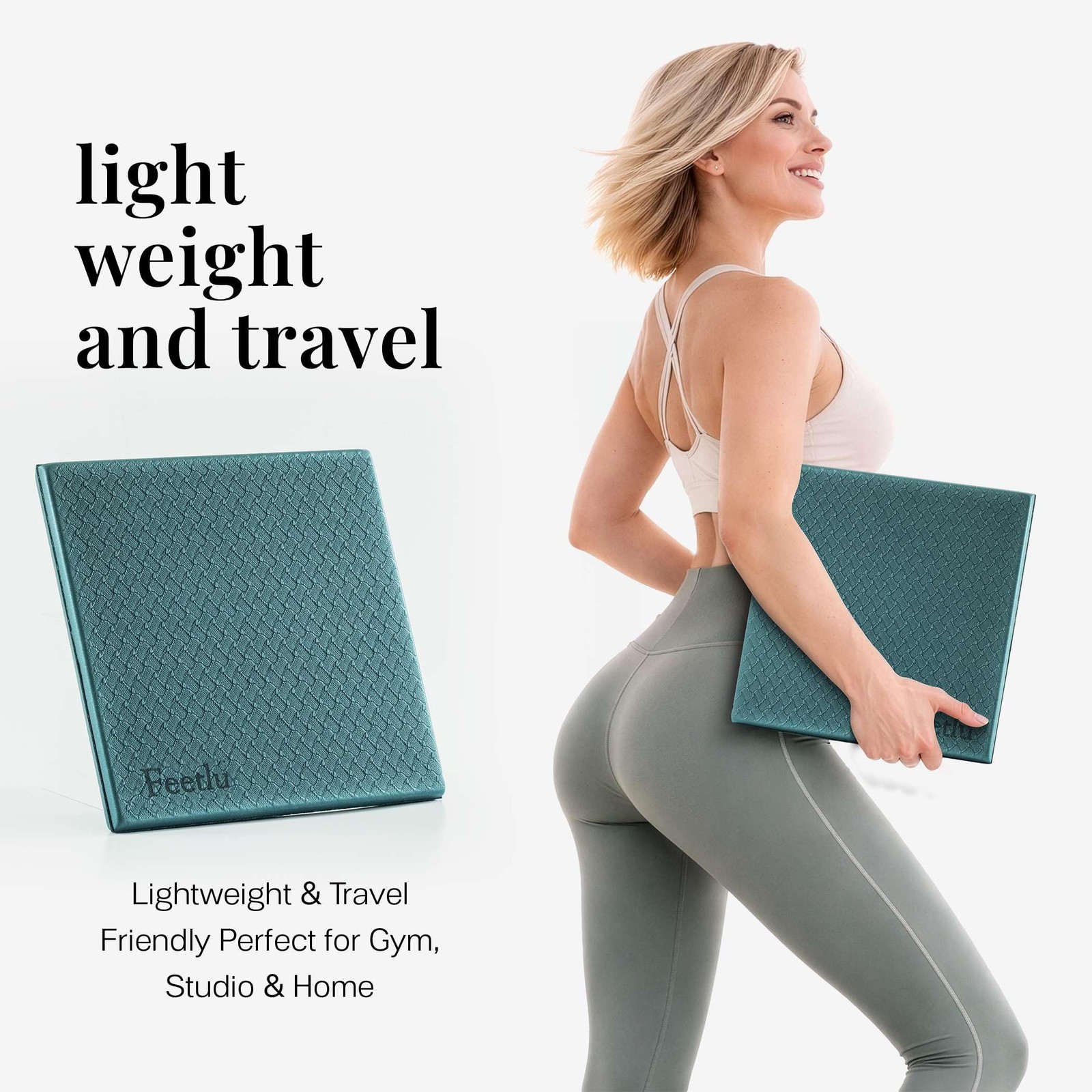 Cushioned Yoga Knee Pad – 24” x 12” x 1/2” Extra-Thick Support for Workouts, …