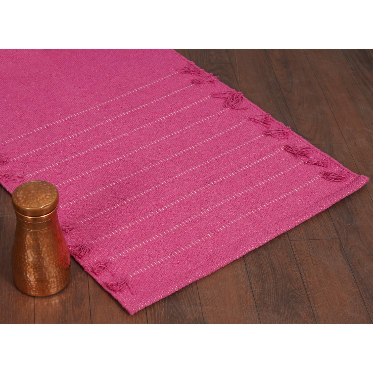 Handwoven Organic Cotton Yoga Mat – Non-Slip Herbal Infusion, 2×6 ft