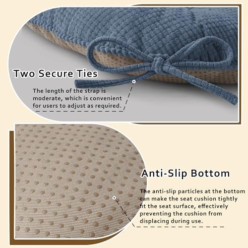 Dining Chair Cushions Set of Non Slip 18″X18″X3″ | Thick,Textured 2 Light Blue