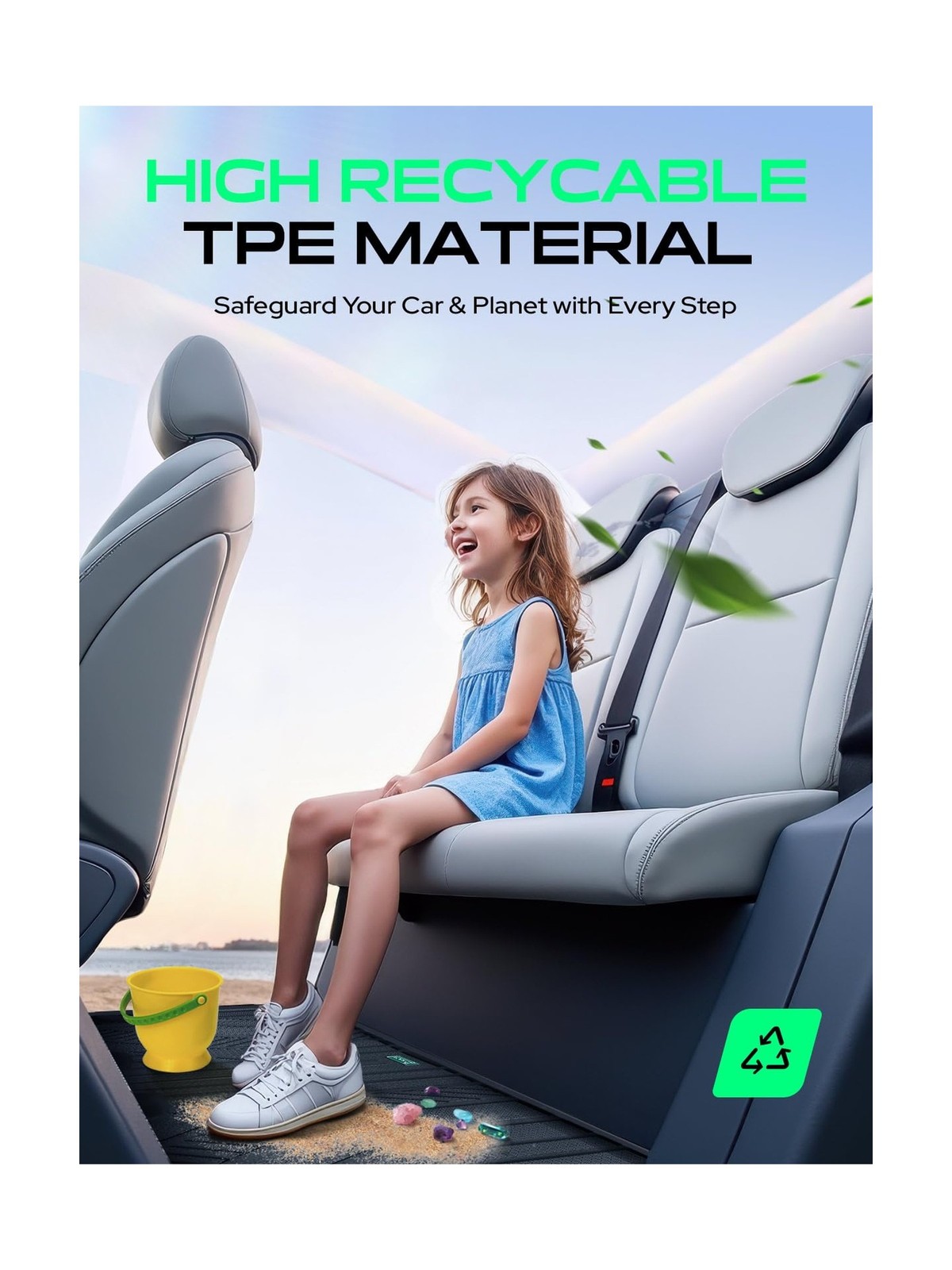 YHTAUTO for Tesla Model 3 2023 2022 2021 Floor Mats, All Weather TPE Car Mats…