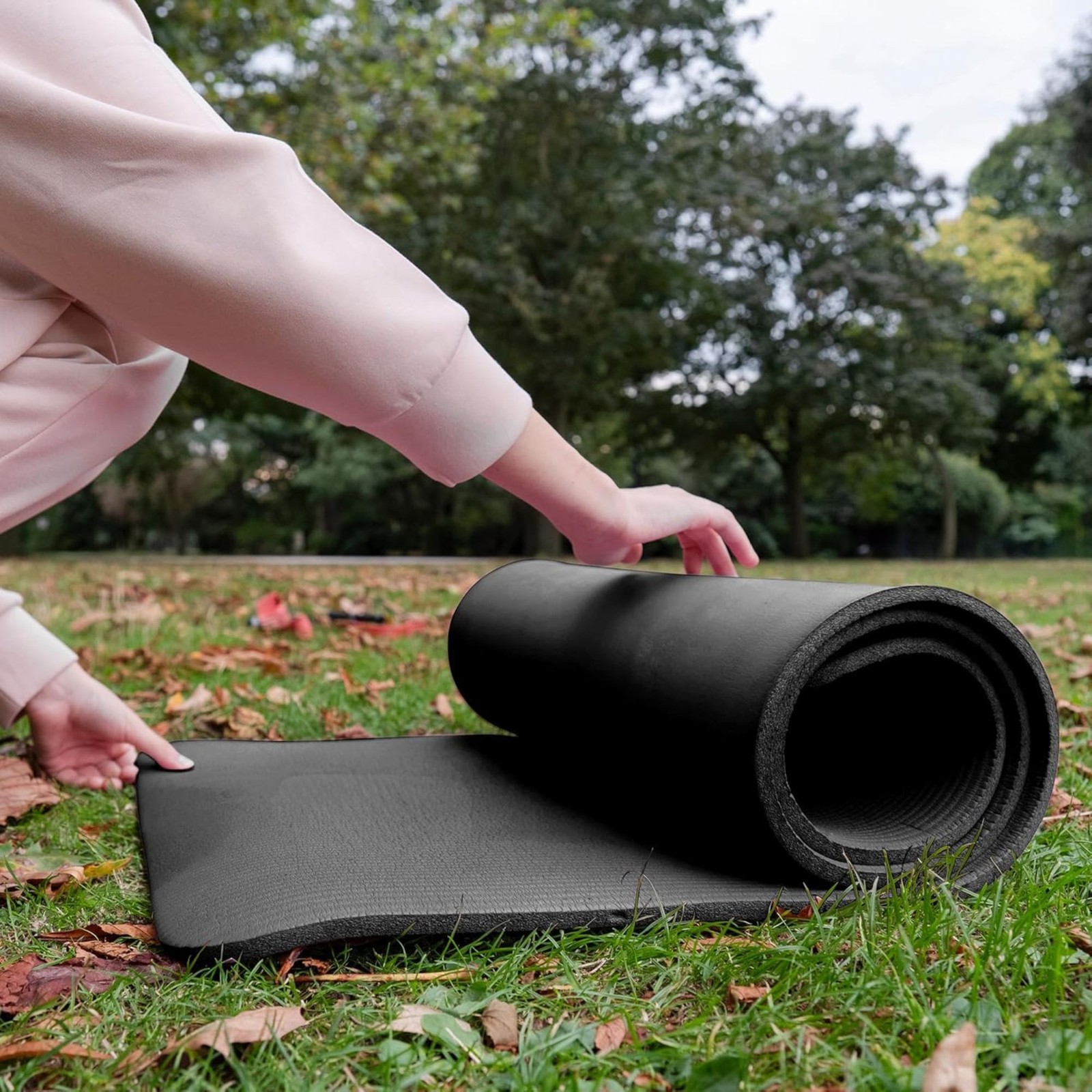 BalanceFrom Yoga Mat, 1″ Extra Thick Exercise Pilates Workout Mat, Deep Wine