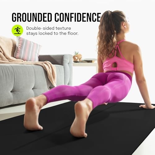 Gogokiwi Extra Wide Yoga Mat 72×36 Non-Slip Fitness Exercise Mat with Strap