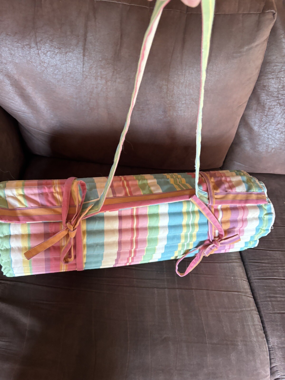Cotton Yoga/Sleep Camp Cot Mat With Detachable Bolster Carry Handle Never Used