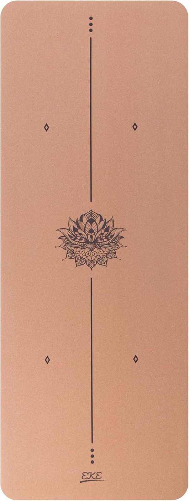 Cork Yoga Mat with Body Lines-Non-Slip Sweatproof Surface-100% Recycleable Mater