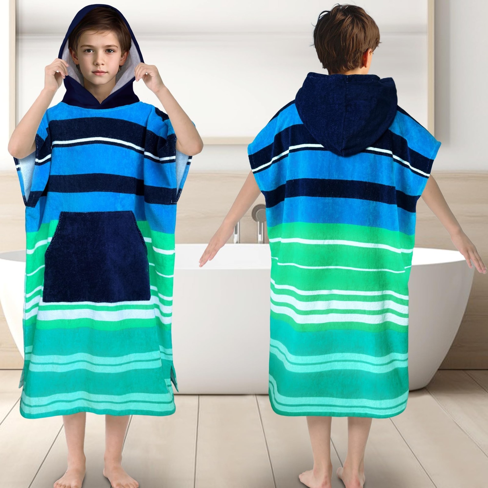 Surf Poncho Towel for Teens & Big Kids (8-14 Years,36″X26″) | 100% Cotton Ult…