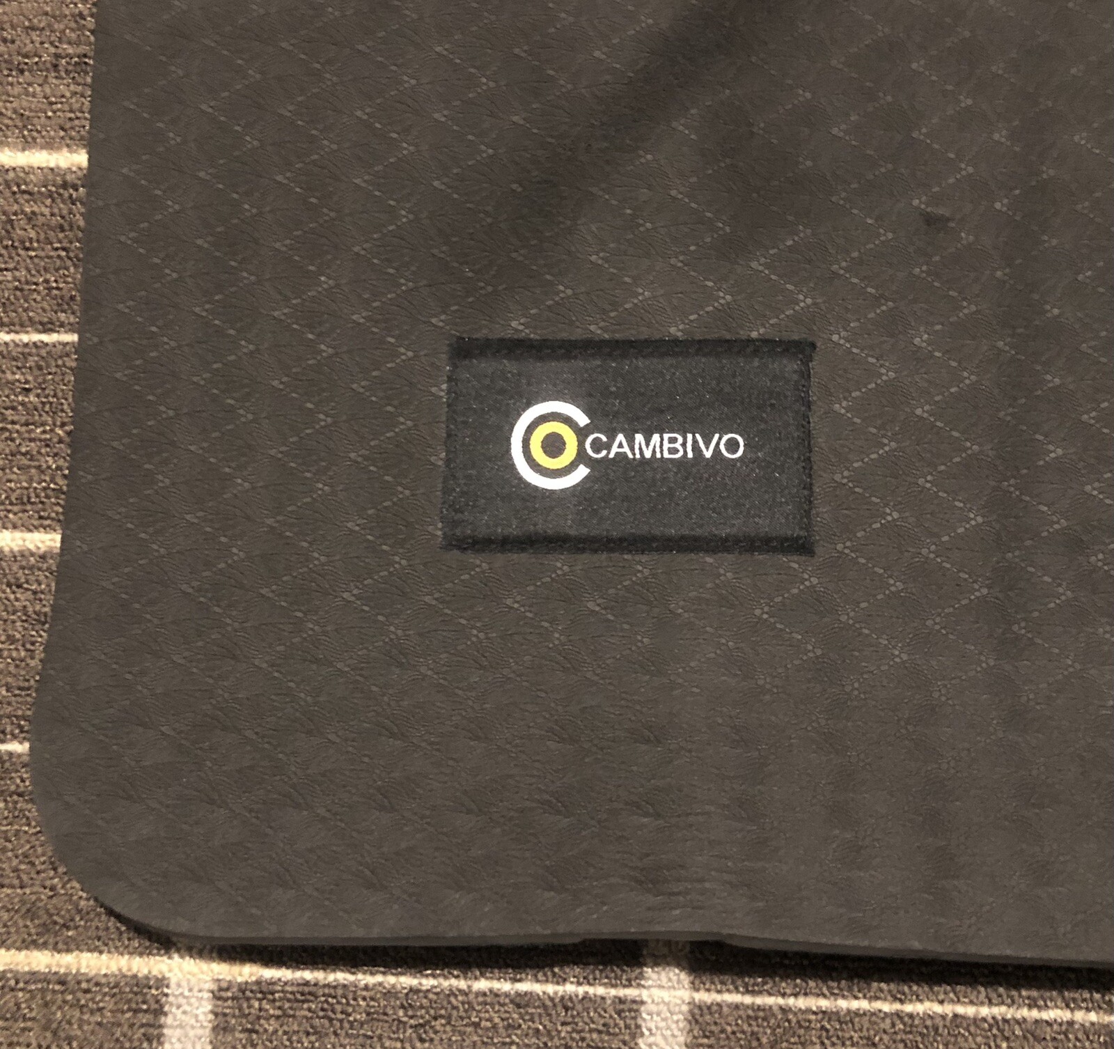 Cambivo Large exercise Yoga Mat extra wide 6’ x 4’ high density black w/ cover