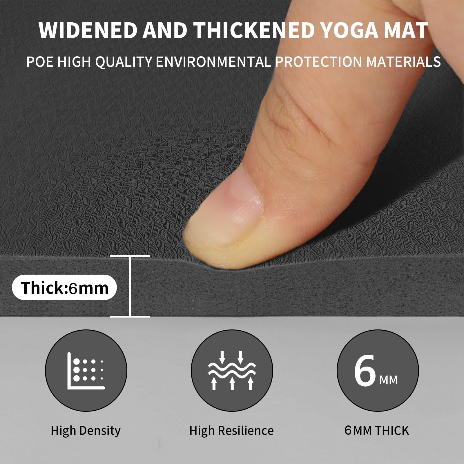 Large Yoga Mat (6’x 4′) – Extra Long and Wide Workout Mat for Men and , Non-S…
