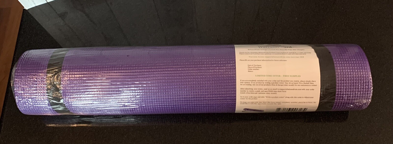 BalanceFrom All Purpose High Density Non-Slip Exercise 1/4″ Yoga Mat PURPLE