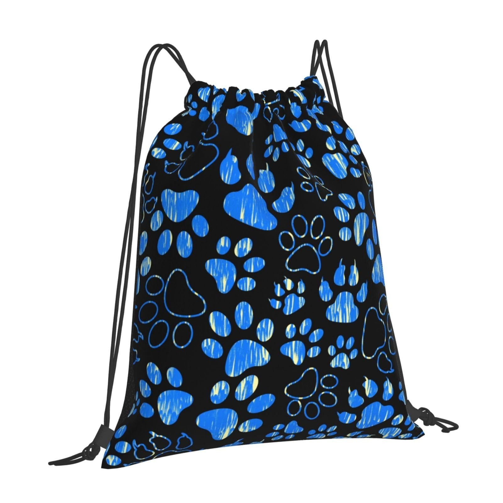 Paw Print Gym Bag – Foldable, Drawstring Backpack for Shopping, Sport, Yoga, …