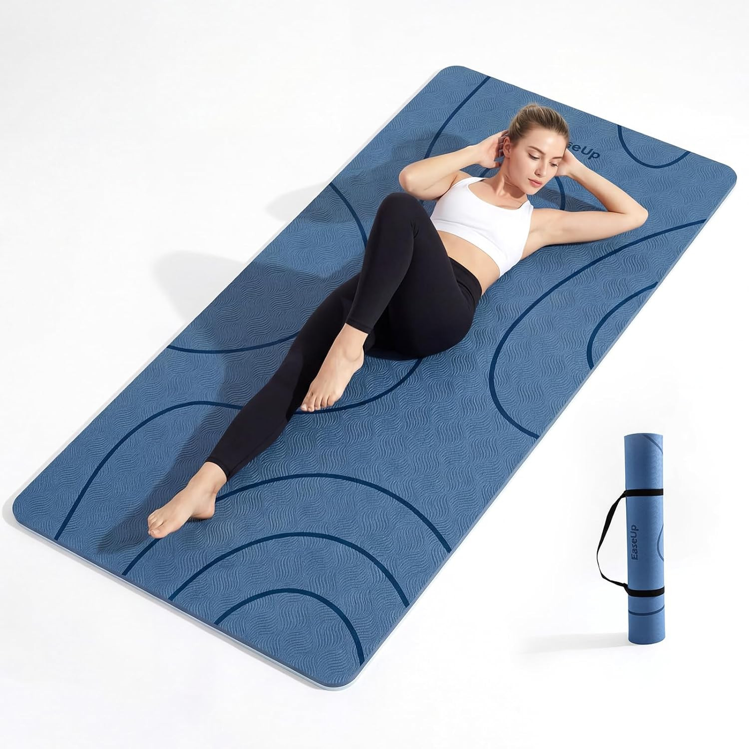 Easeup Large Yoga Mat,73’X35.5’X0.4’,Extra Thick and Wide,10Mm Pilates Mat,Non-S