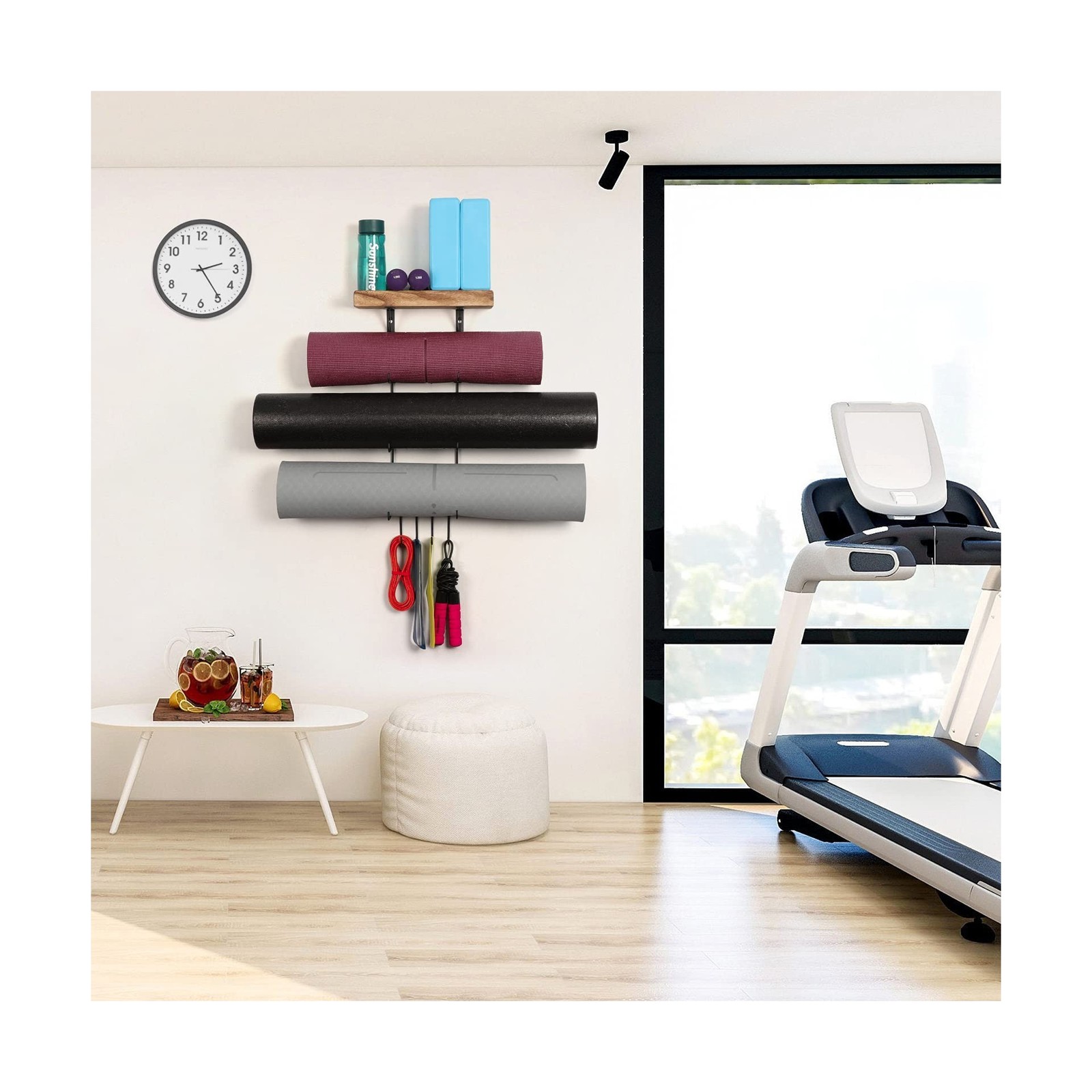 2 PACK Yoga Mat Holder Wall Mount Yoga Mat Storage Shelf Rack H… FAST USA SHIP
