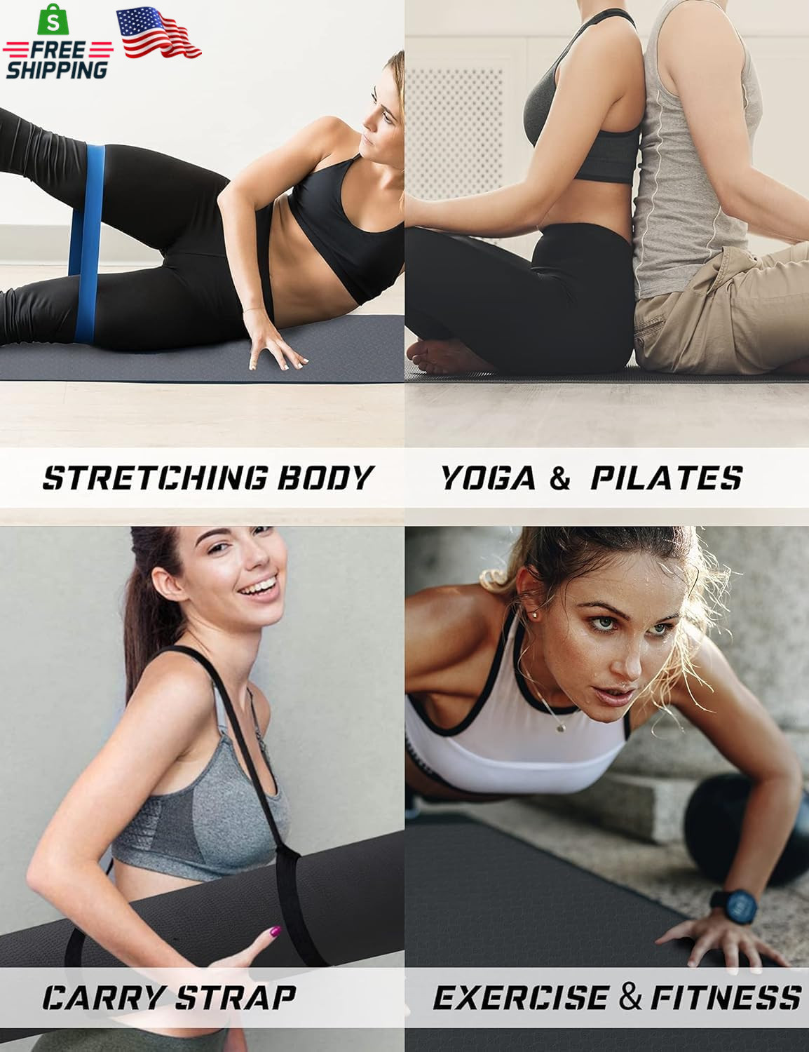 Yoga Mat Double-Sided Non Slip, 72” X 32” X 7Mm – Extra Wide & Thick Yoga Mat