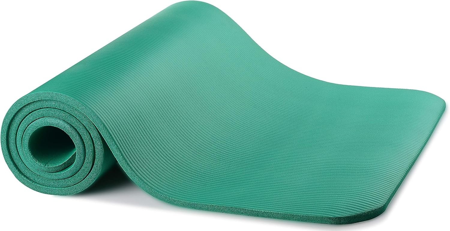 Green Extra Thick Yoga Mat – 1/2-Inch High Density for Ultimate Comfort & Safety