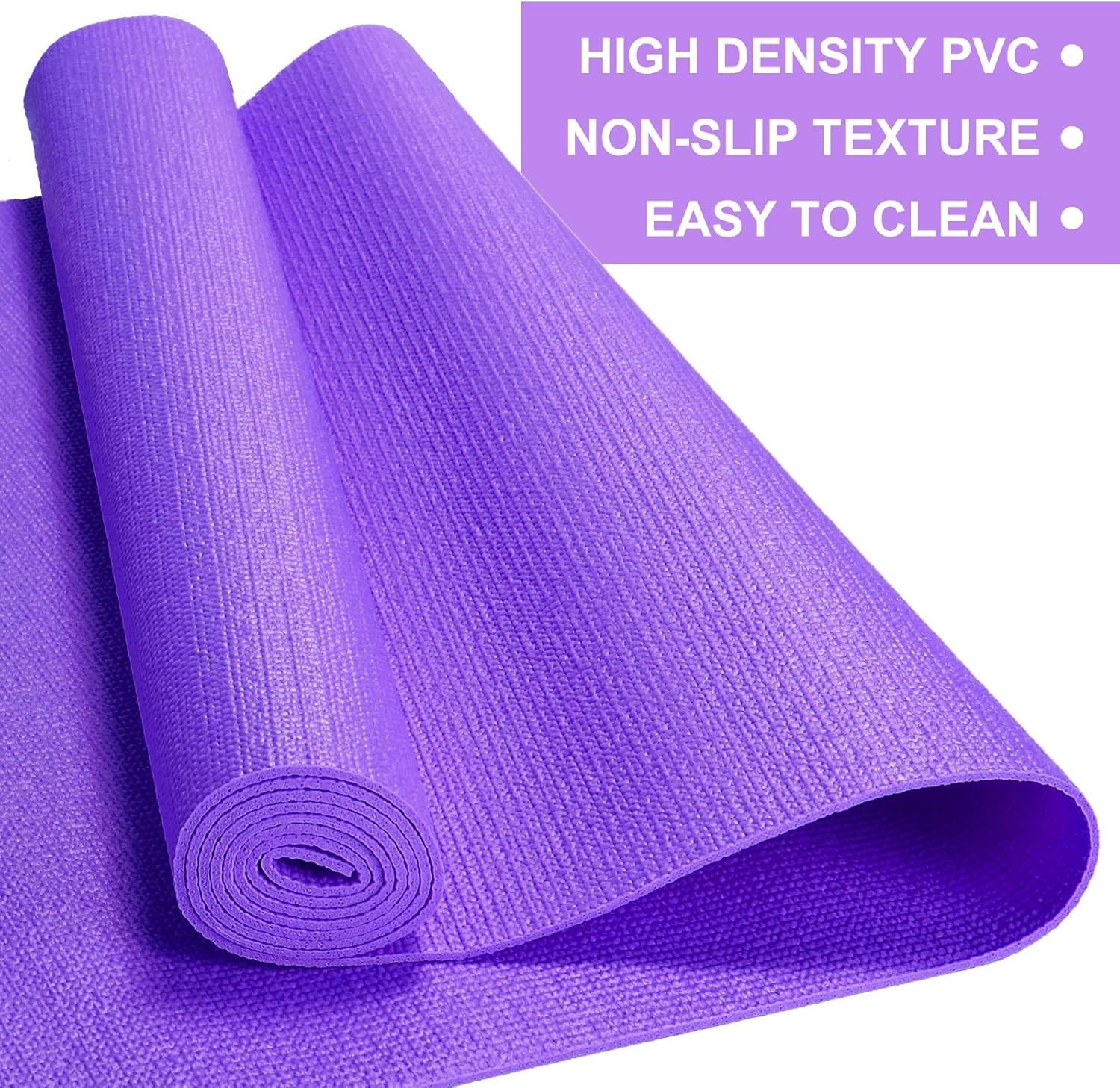 1/8″ 3 mm Thick Yoga Pilates Mat Exercise Workout NonSlip Fitness Pad Gym 68×24″