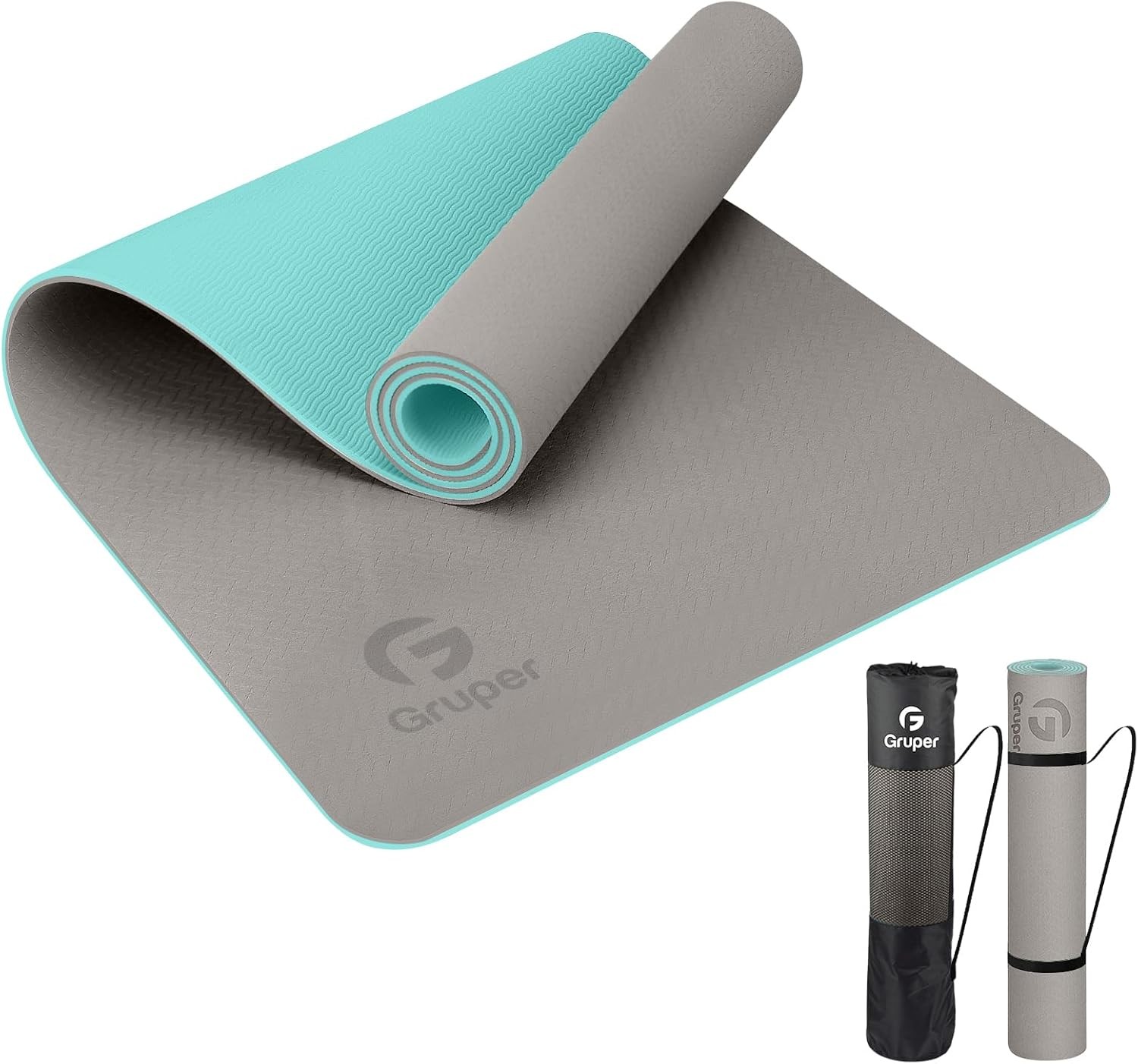Gruper Yoga Mat Non Slip TPE Eco Friendly 72×24 with Carrying Strap