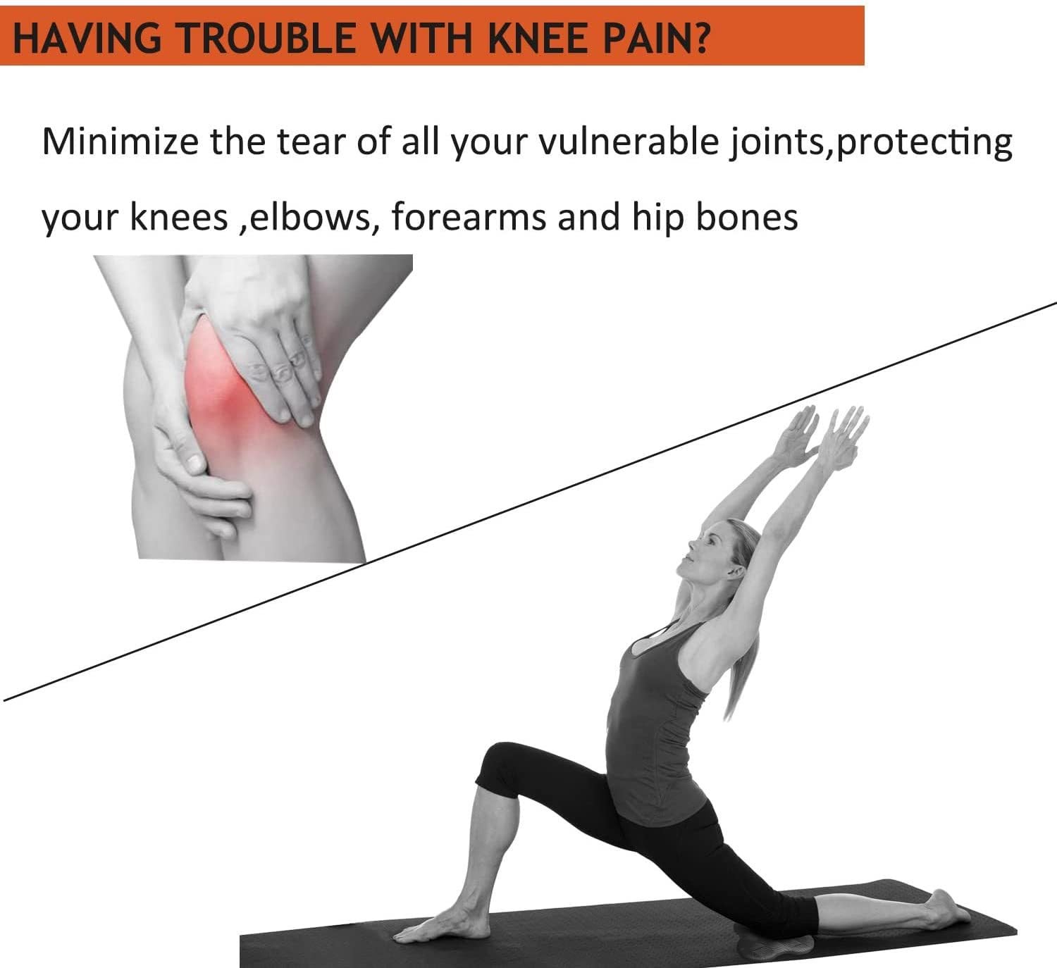 2 Pack Yoga Knee Guards, Male Female, Props, Kneeling, Pilates Pads, Knee Elbow