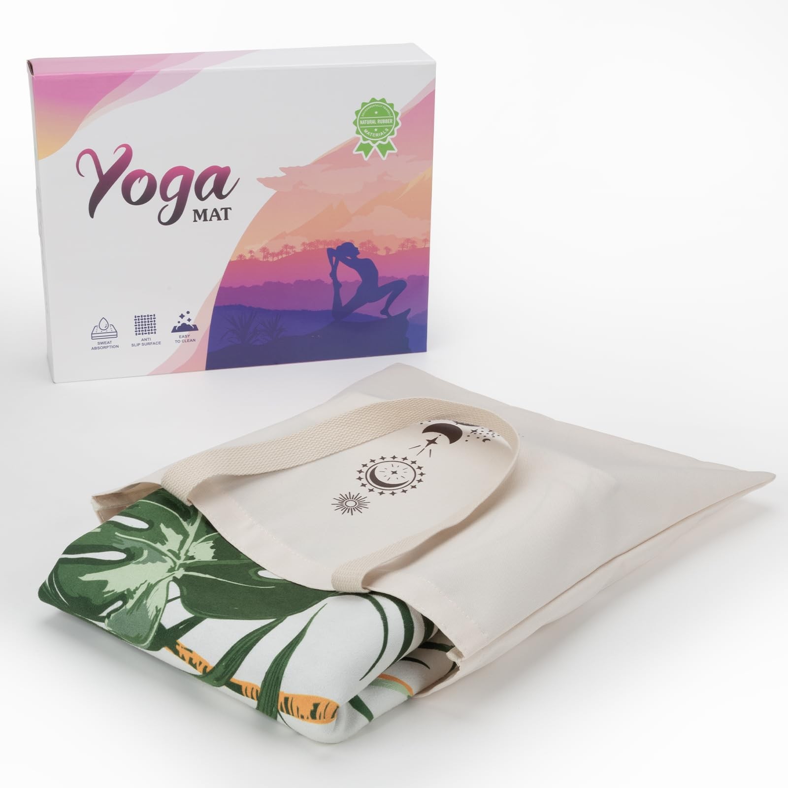 Travel Suede Yoga Mat 1.5mm Thick Non Slip Foldable Lightweigh Sweat Absorben…