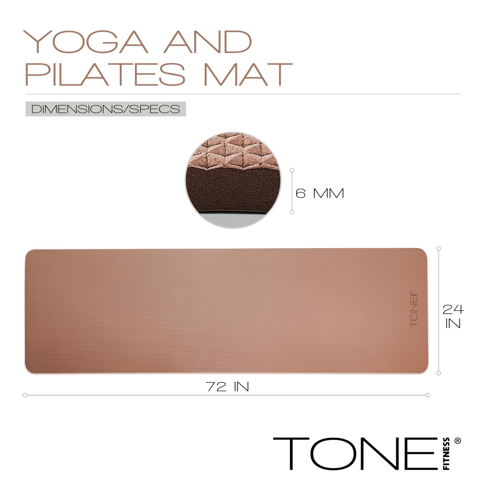 Yoga Mat 1/4″ Thick Non Slip Exercise & Pilates Mat for Home Workouts with Ca…