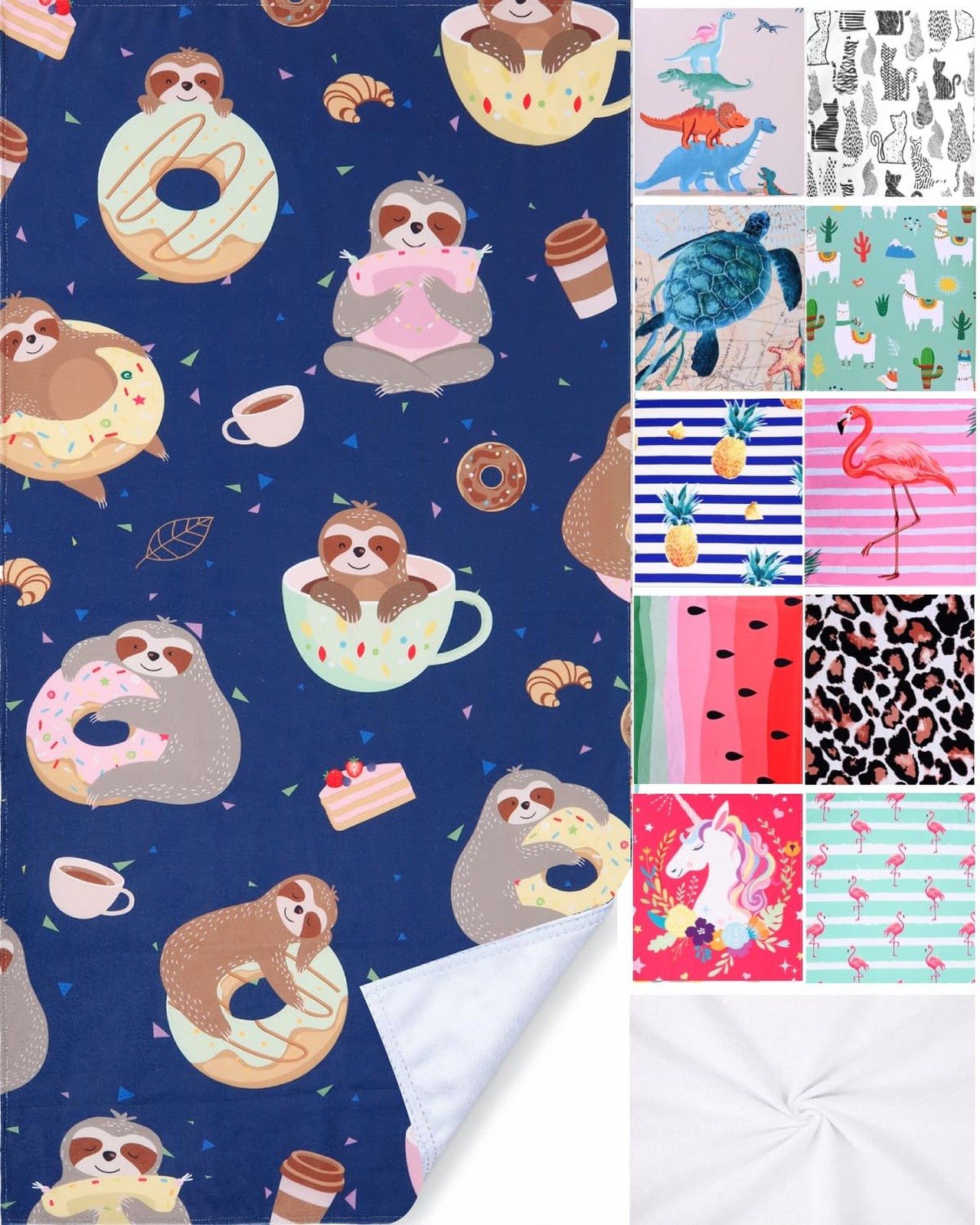 LIVILAN Sloth Donut Beach Towel, Super Soft Microfiber, Quick Dry, Sand Free,…