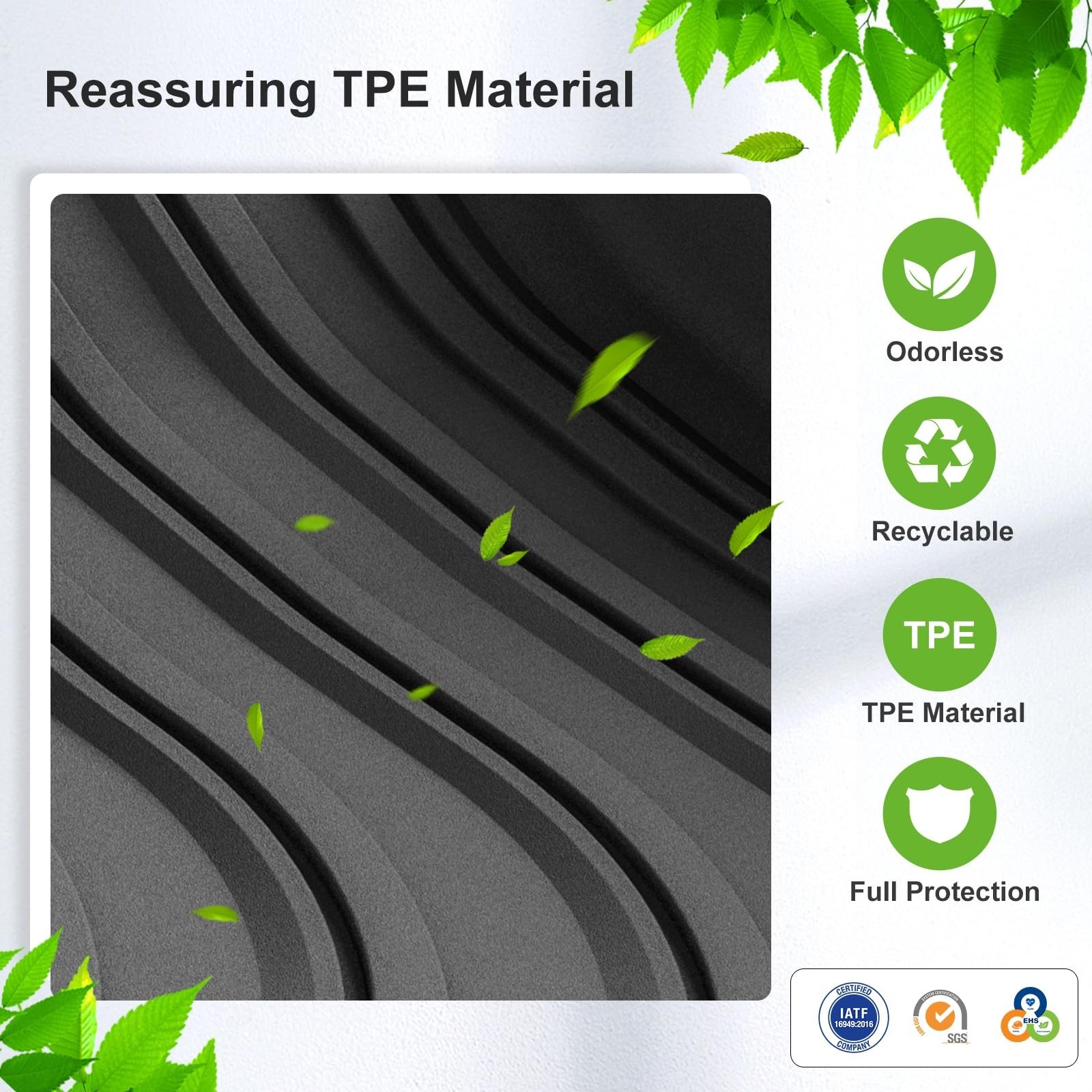 SMABEE Floor Mats for Toyota Sequoia 2023 2024 2025 2026, TPE All Weather Flo…