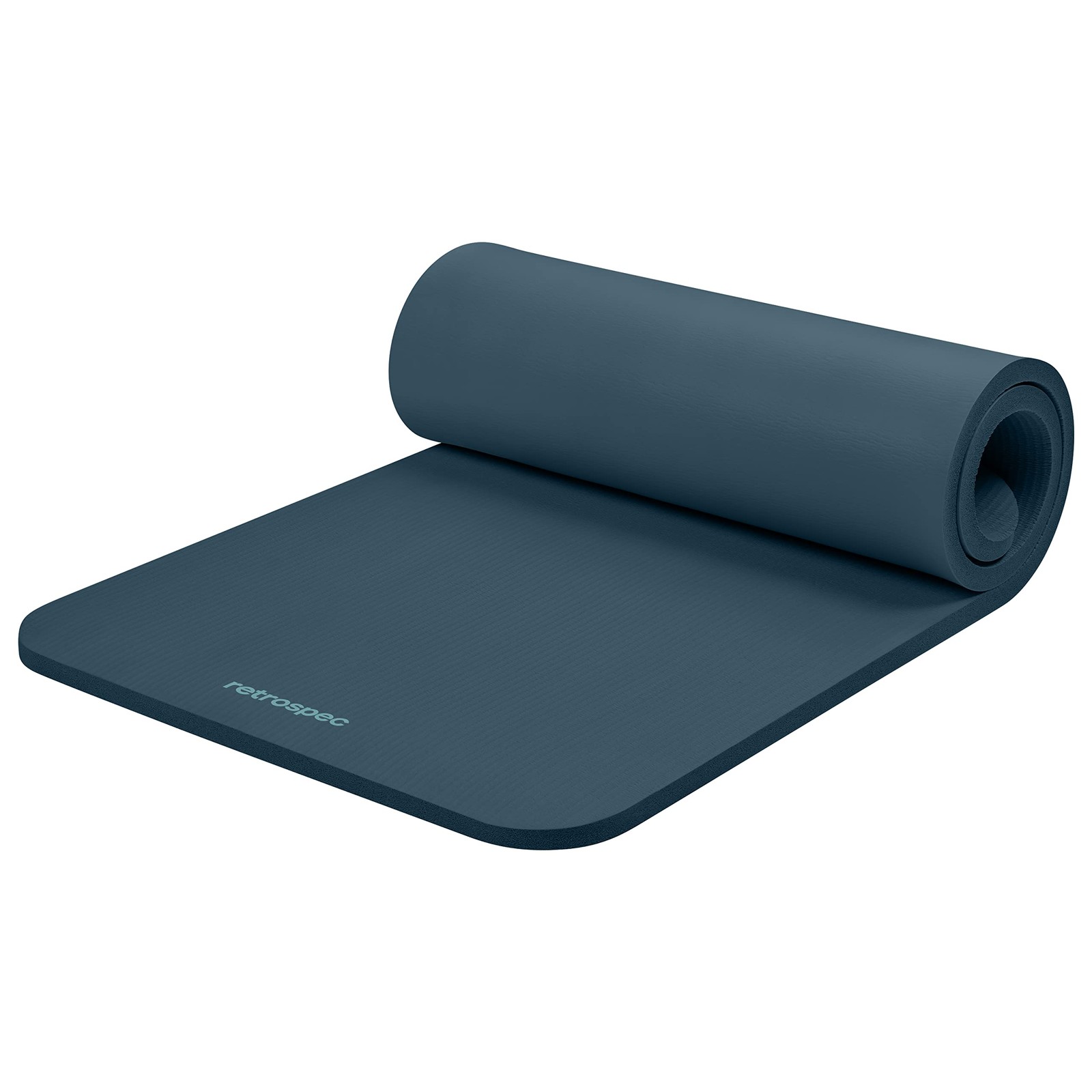 Retrospec Solana Yoga Mat 1″ Thick w/Nylon Strap for Men & 1 inch, Ocean Blue