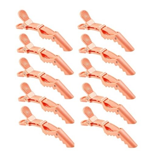 10pcs/set Multicolor Croc Alligator Clips – Transparent Plastic 10pcs-Orange