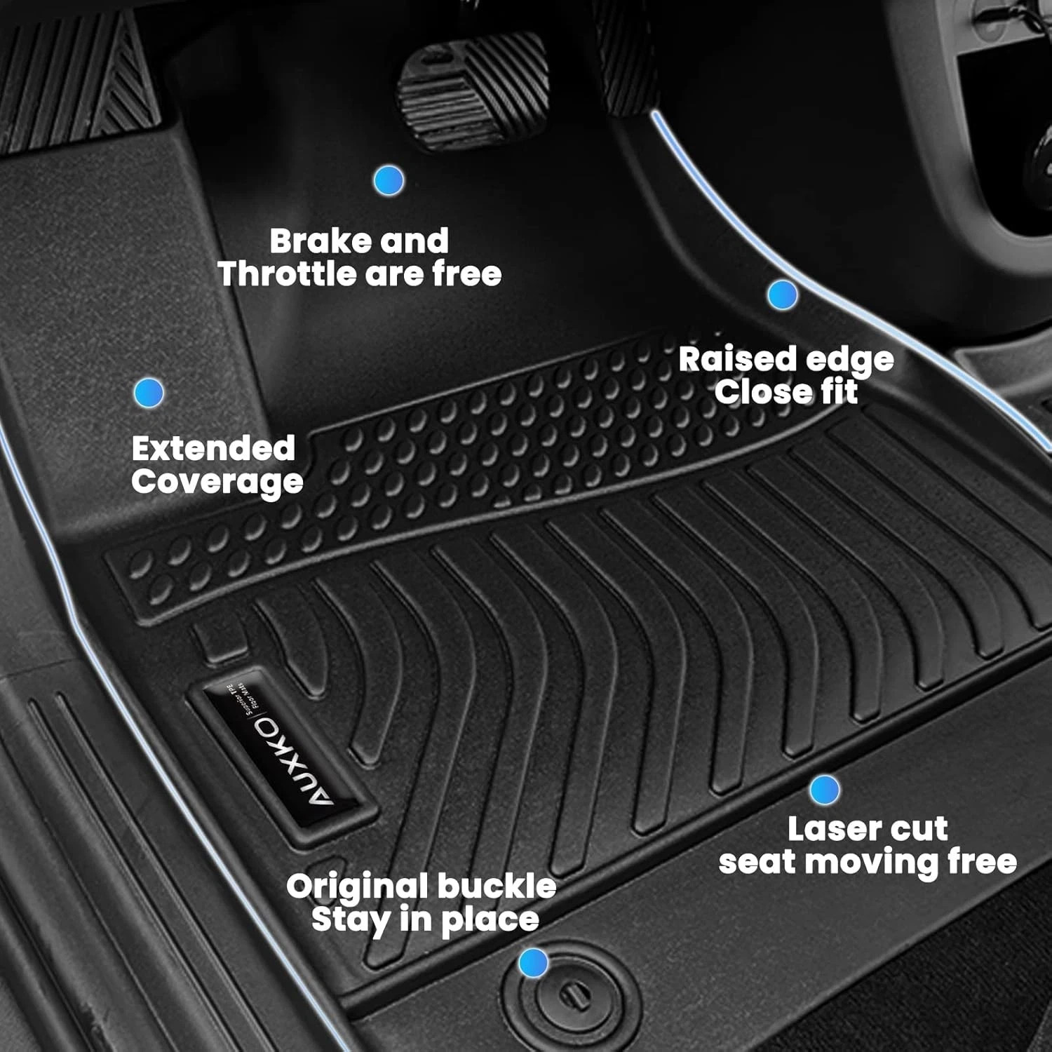 Auxko All Weather Floor Mats Cargo Mat with Backrest Mat for Honda Passport 2026