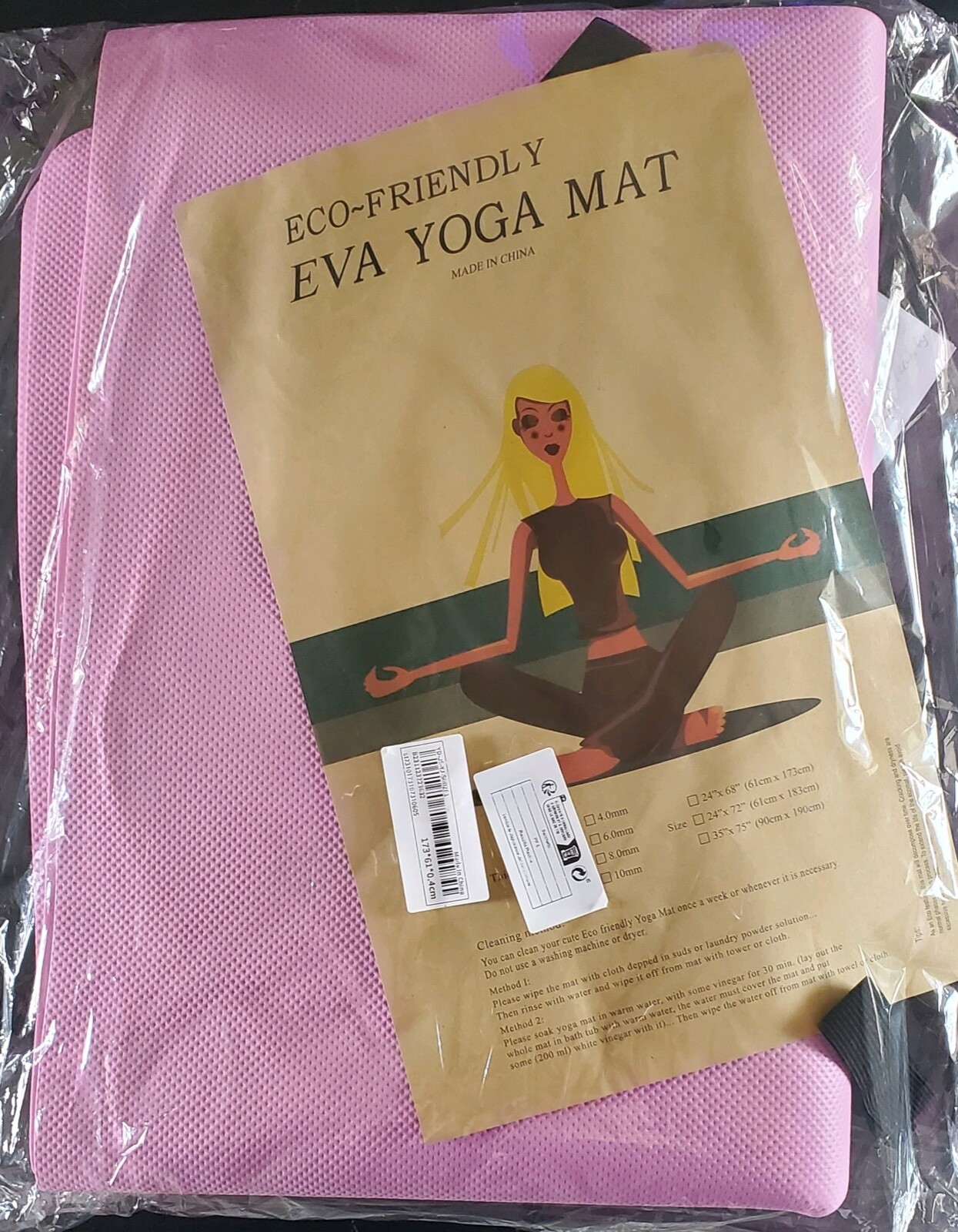 4mm Thick Eco FriendlyEva Yoga Mat, Anti-slip Fitness Padding Mat Pilates & Gym,