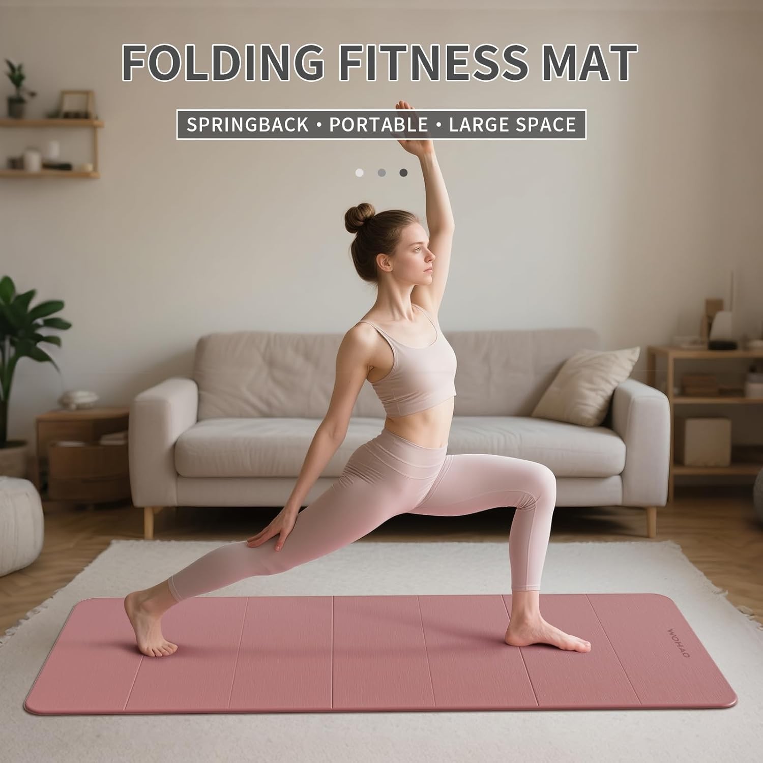 Wohao 7-Fold Yoga Mat 70×24 Inch Thick Folding Exercise