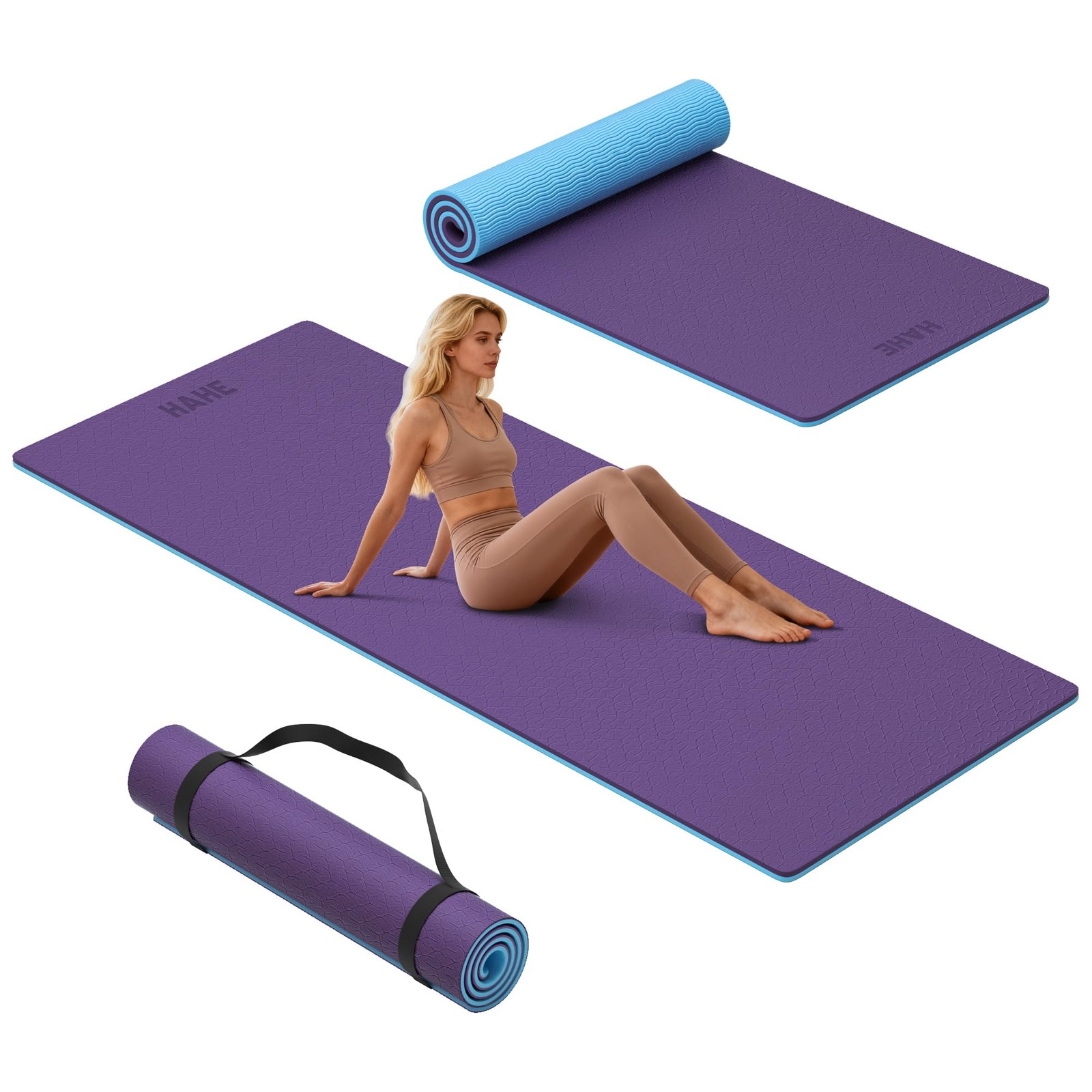 Extra Thick Yoga Mat, 72″Lx32″Wx0.4″Th (10mm), Wide Non-slip Exercise Mats wi…