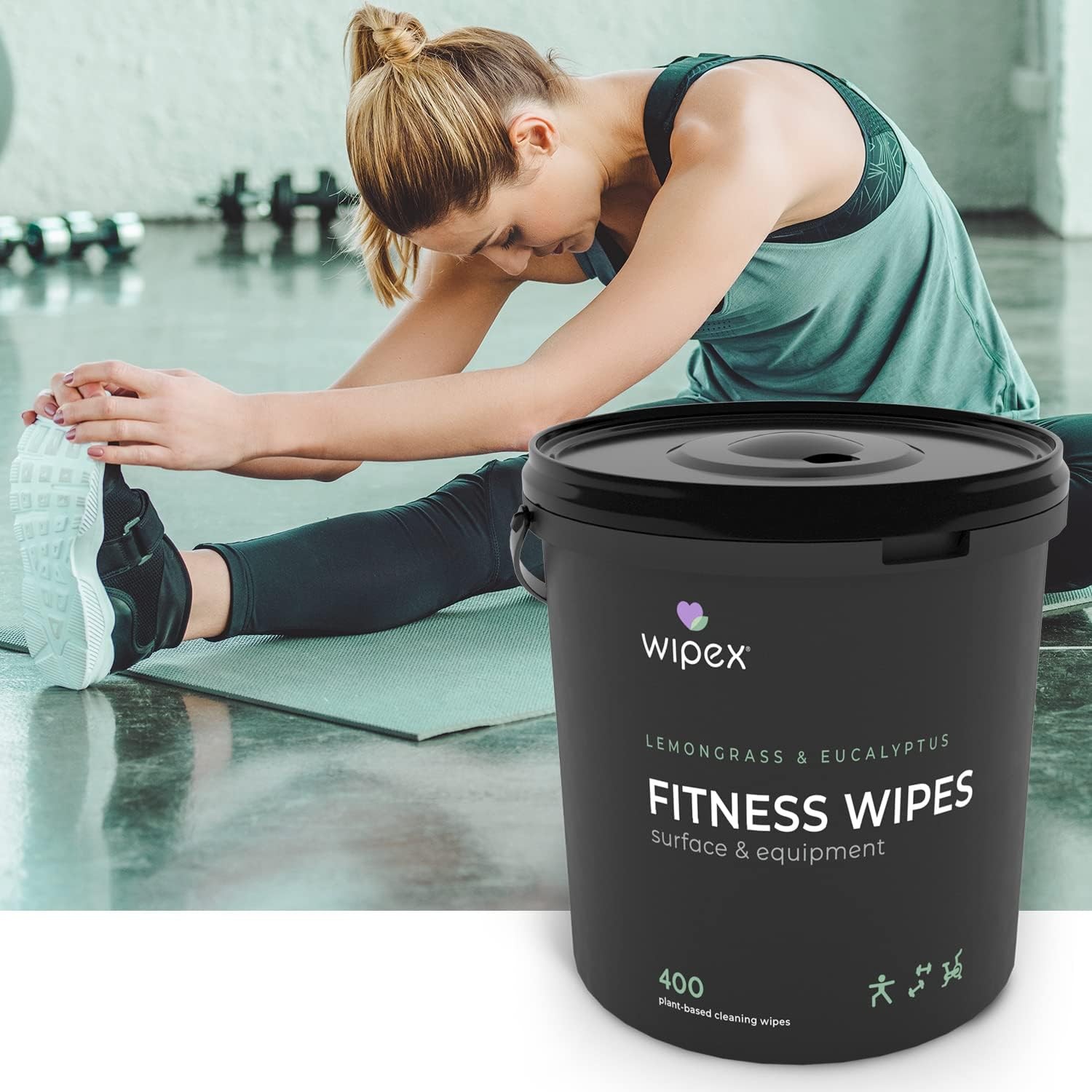Fitness Wipes Bucket Refill Roll EWG Verified Plant-based Fitness Equipment