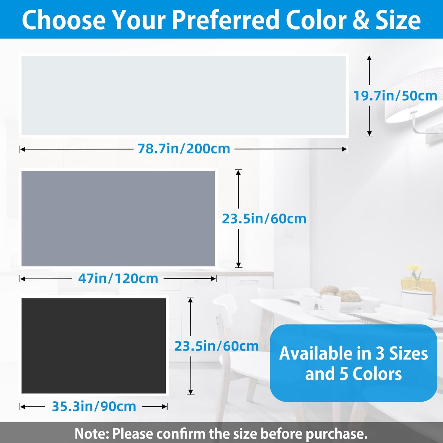 Extra Large Silicone Mat 78.74”X19.69”X0.08”, Multipurpose Silicone Mat Thick He