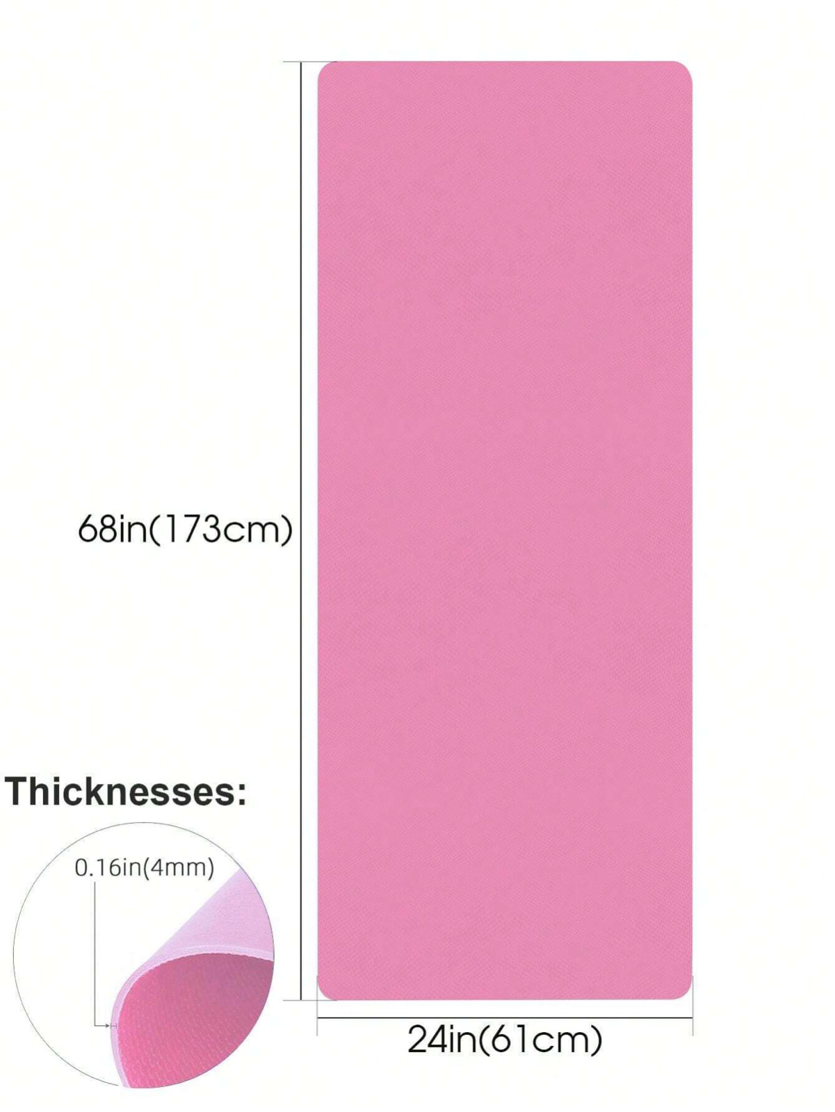 4mm Thick Eco FriendlyEva Yoga Mat, Anti-slip Fitness Padding Mat Pilates & Gym,