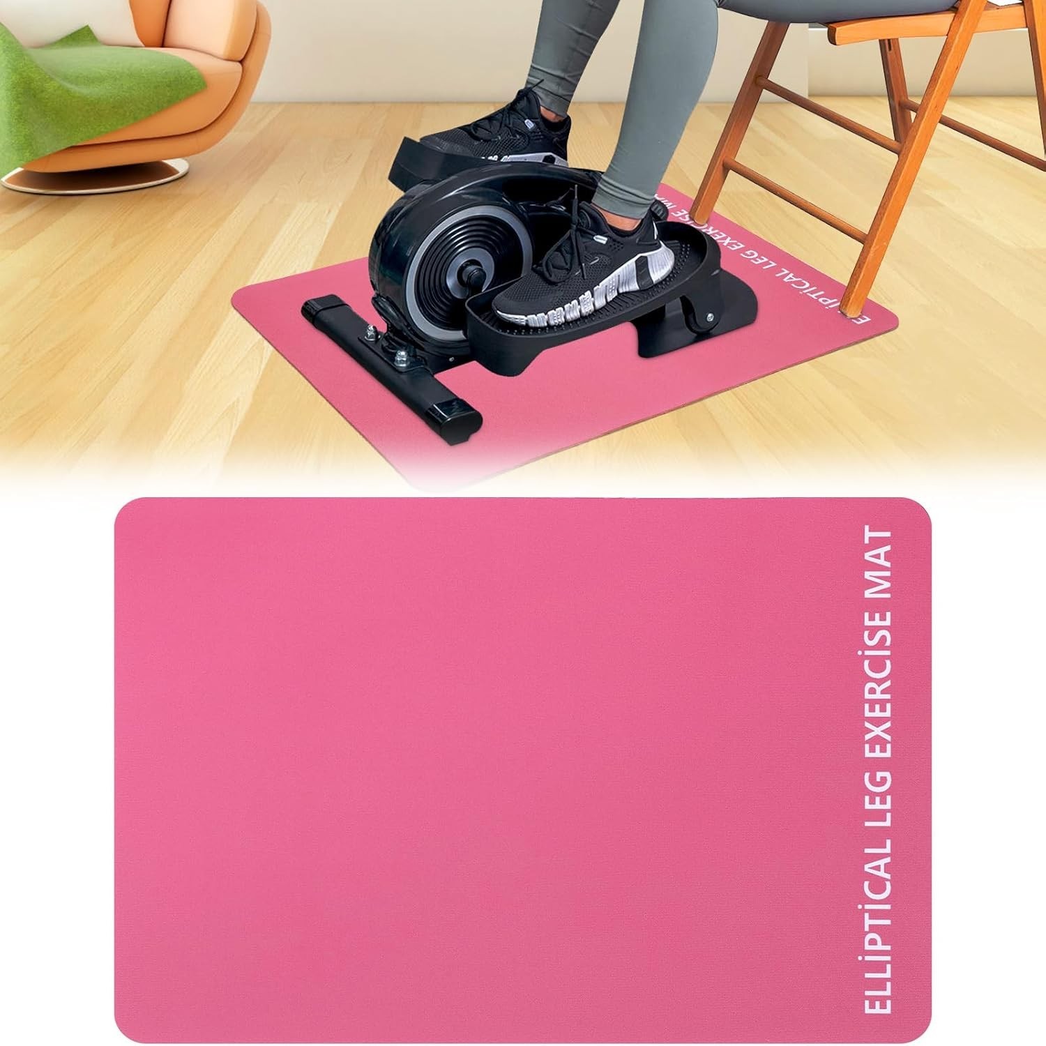 Stability-Enhancing Non-Slip Mat for Electric Seated Foot Pedal Exerciser, 23.6″