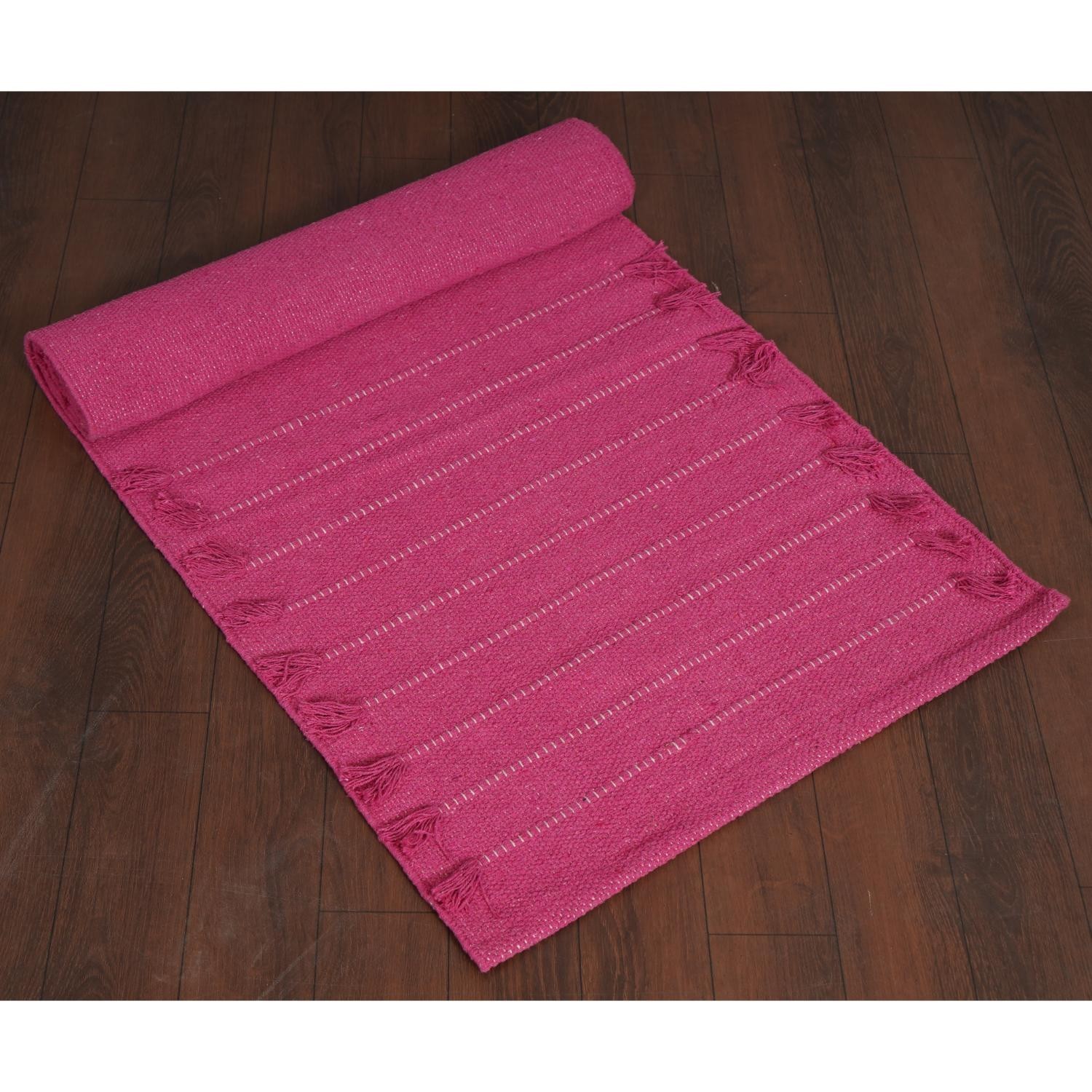 Handwoven Organic Cotton Yoga Mat – Non-Slip Herbal Infusion, 2×6 ft