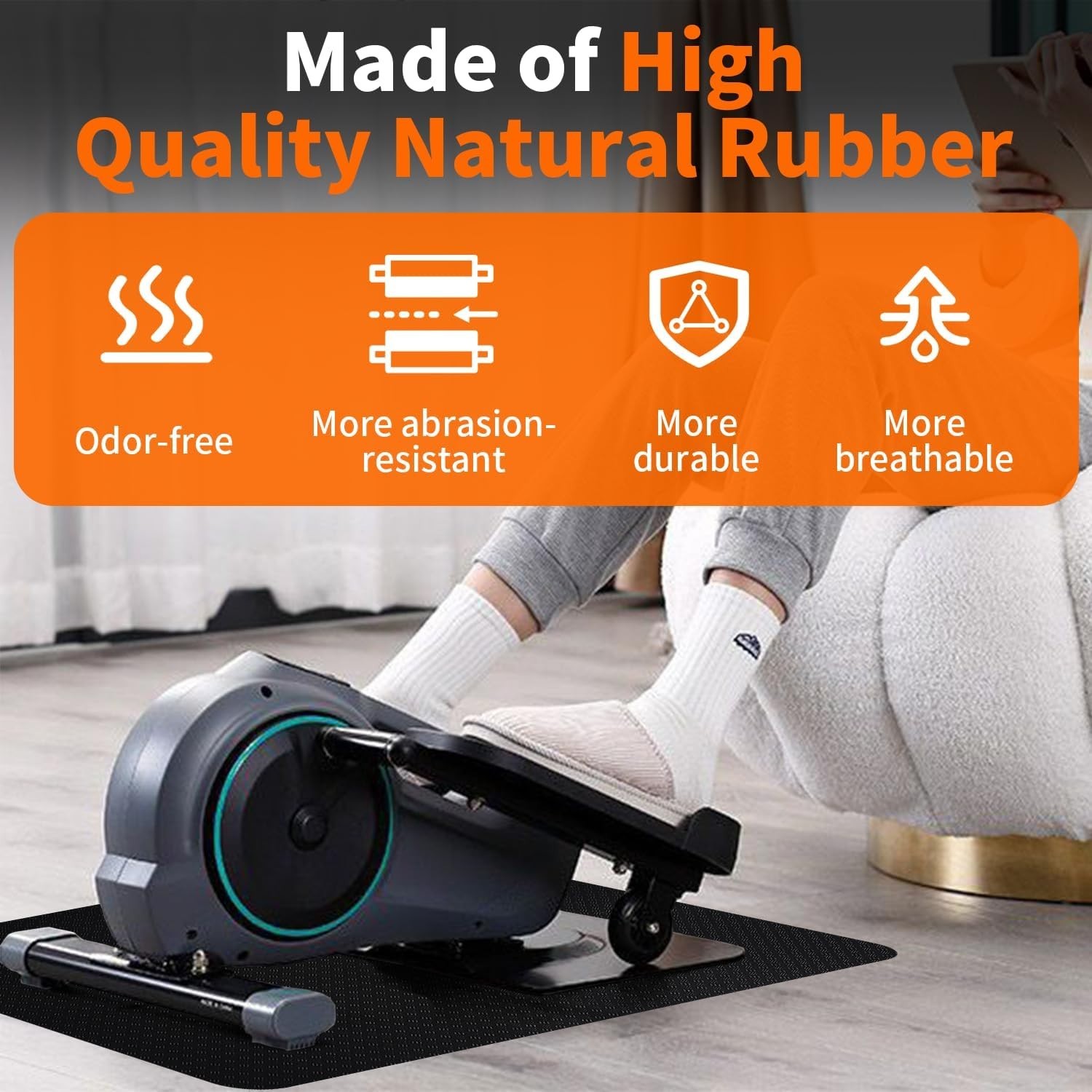 Double-Sided Non-Slip Workout Mat for Elliptical Machine, 23.6″ x 17″ Stepper…