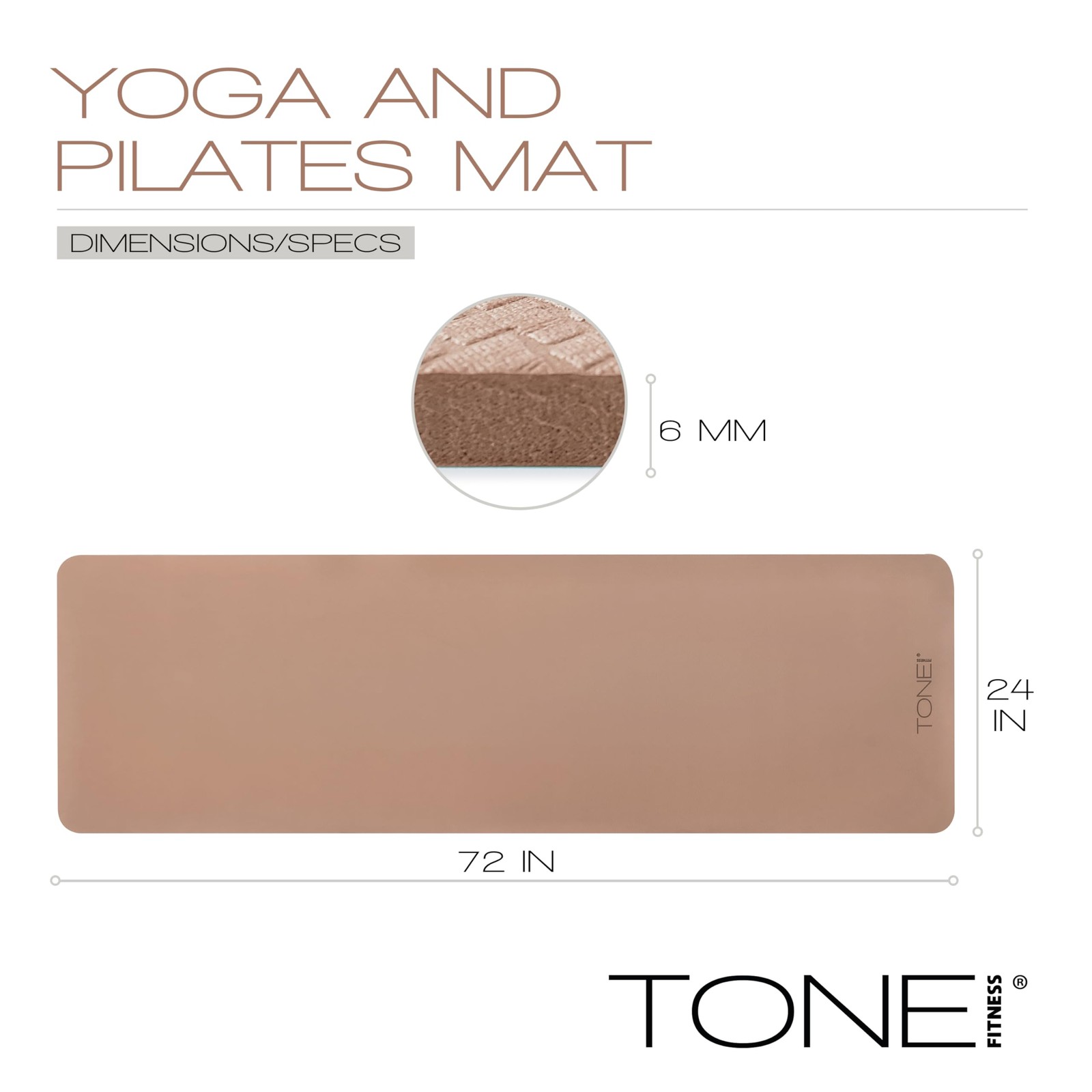 Yoga Mat 1/4″ Thick Non Slip Exercise & Pilates Mat for Home Workouts with Ca…