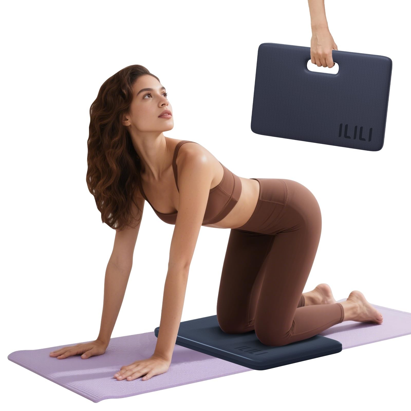 ILILI Yoga Knee Pad Foldable, TPE Soft Pad 24*17*0.5inch (Folding Size 17*12*…