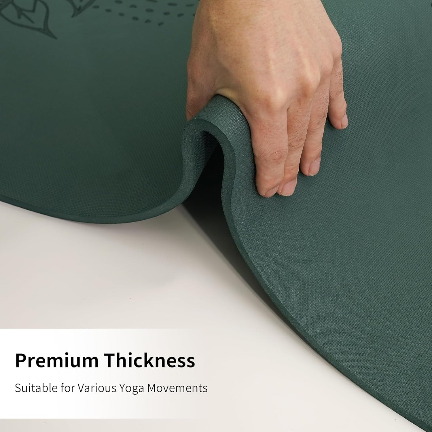 Yoga Mat Thick (8MM,1/3″), Eco-Friendly POE Non Slip Yoga Mat, High Rebound & Sh