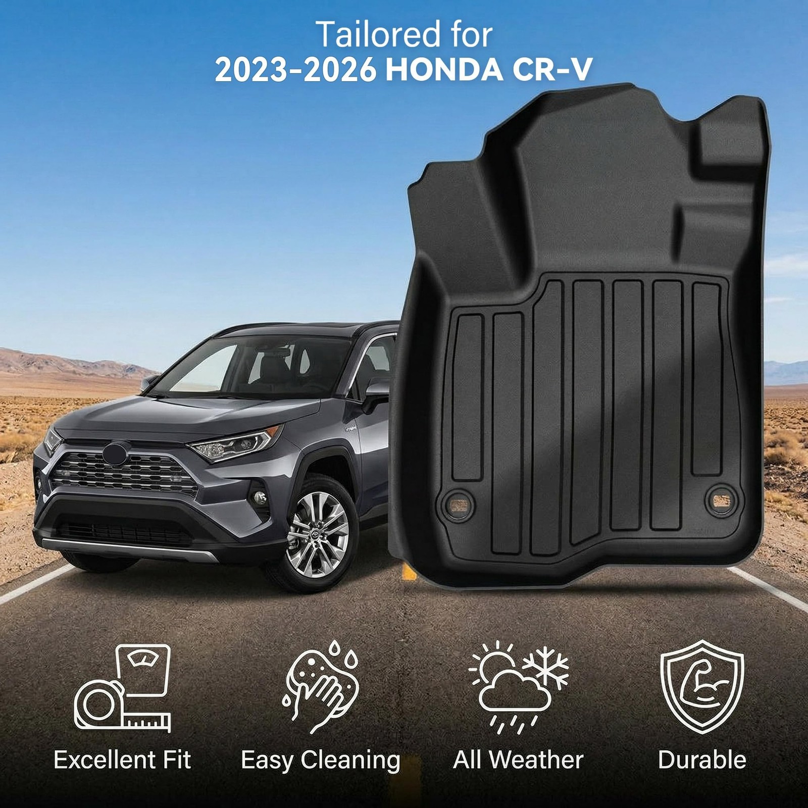 AUTOSAVER88 Floor Mats for 2023-2026 Honda CRV (Include Hybrid), All Weather …