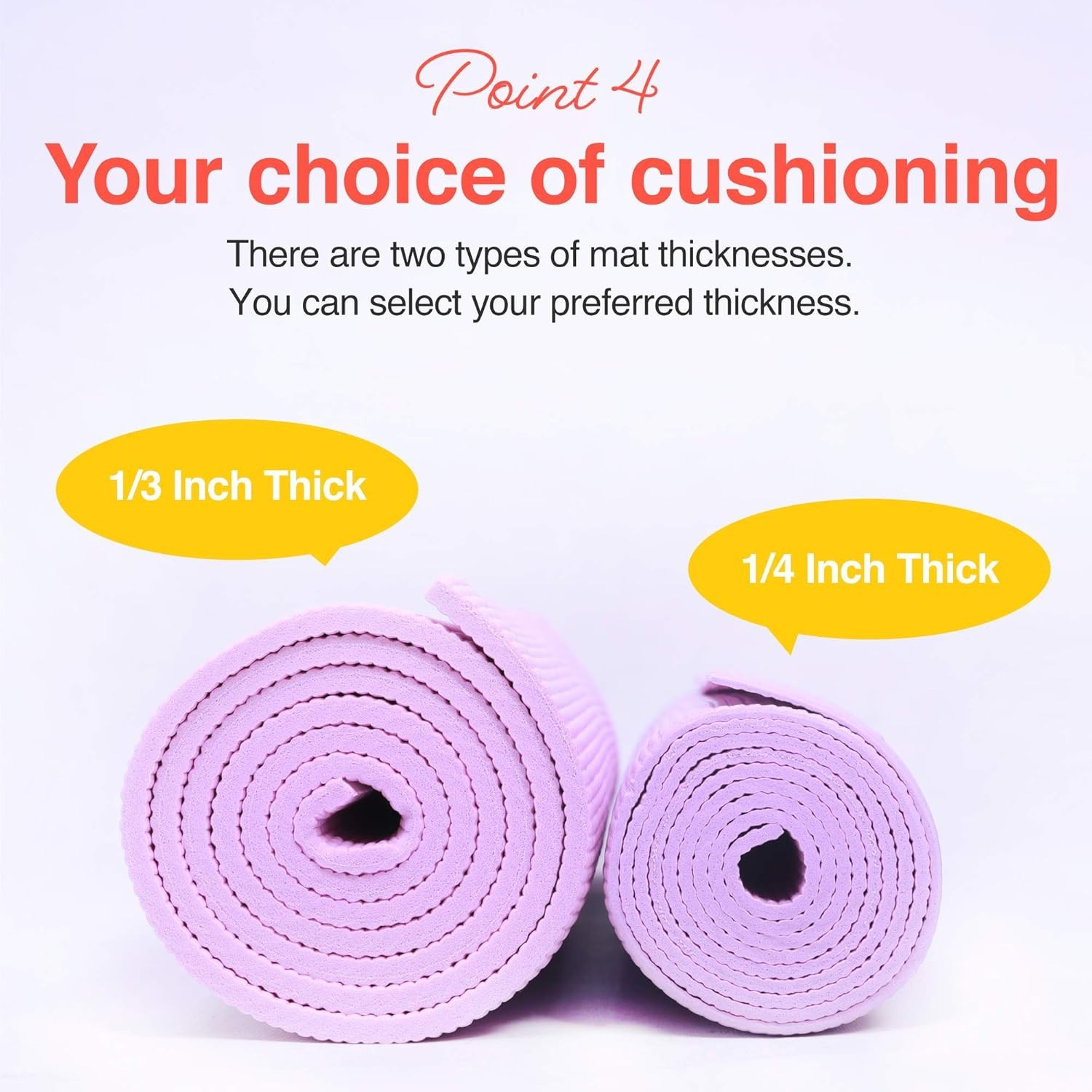 Yoga Mat Non-Slip Exercise Fitness Pilates Mat w/ Carry Strap Home Gym Purple