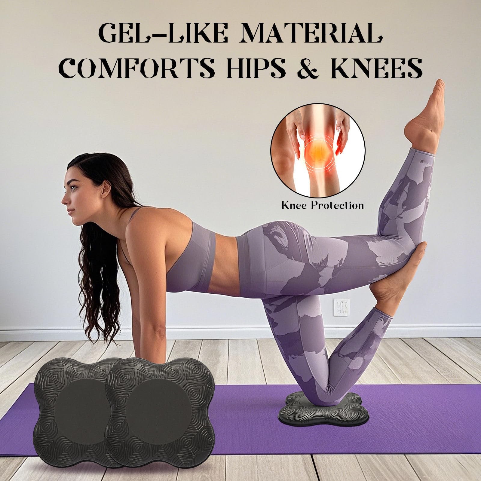 2 Pack Yoga Knee Elbow Cushions Kneeling Pads Support Foam Pads for Men Women