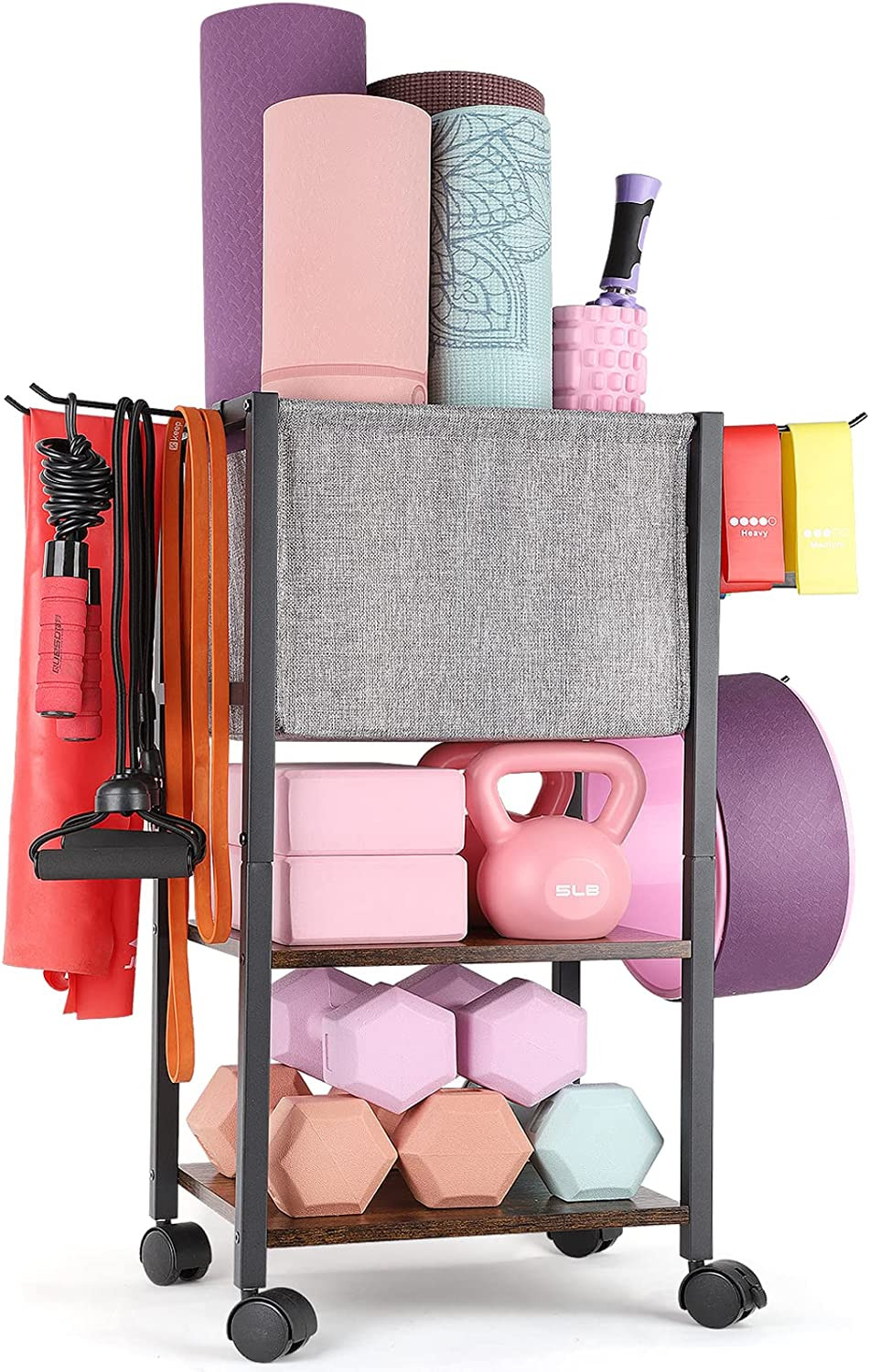Yoga Mat Storage Rack – Home Gym Organizer for Dumbbells, Kettlebells, and Gym A