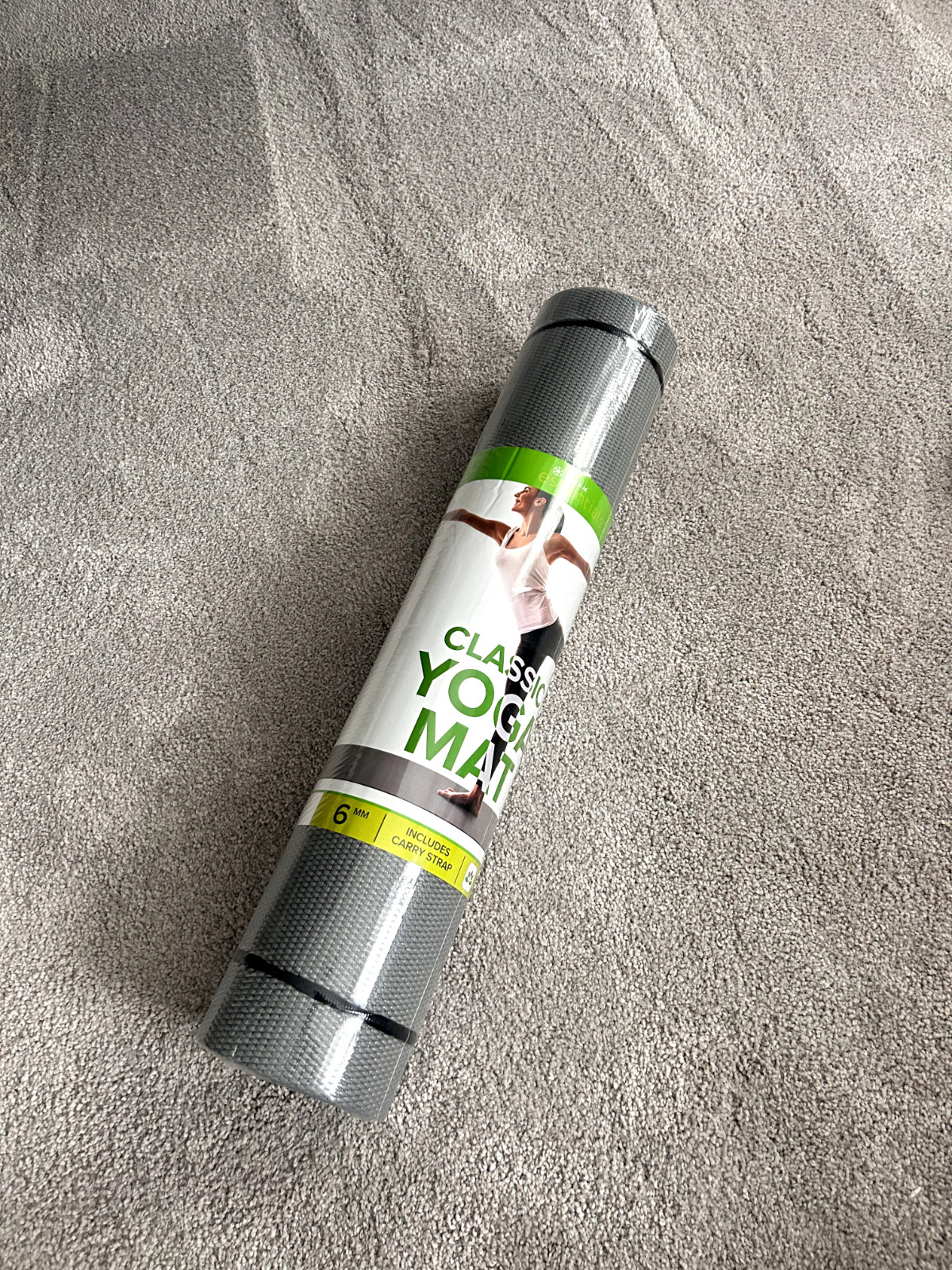 Gaiam Essentials Premium Yoga Mat With Yoga Mat Carrier Sling, 72 L X 24 W X 1/4