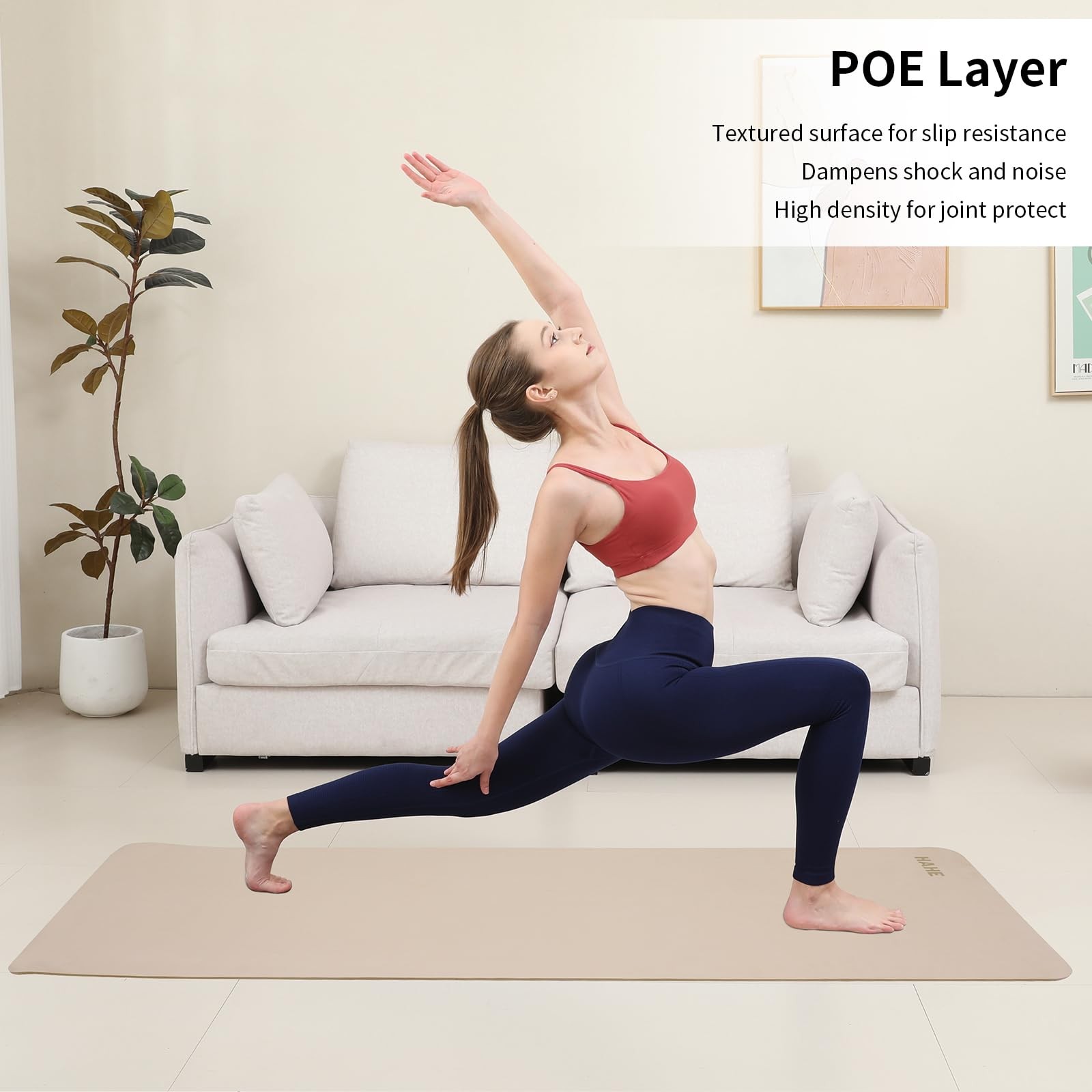 Yoga Mat Thick (8MM,1/3″), Eco-Friendly POE Non Slip Yoga Mat, High Rebound &…