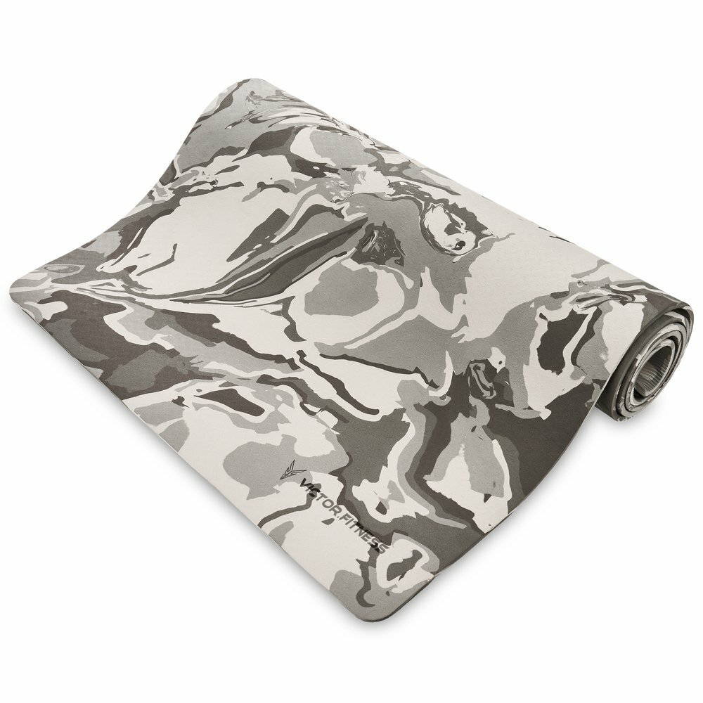 Victor Fitness VYGC2 Gray Camo TPE Yoga Mat with Red/Black X-Large Waist Trainer
